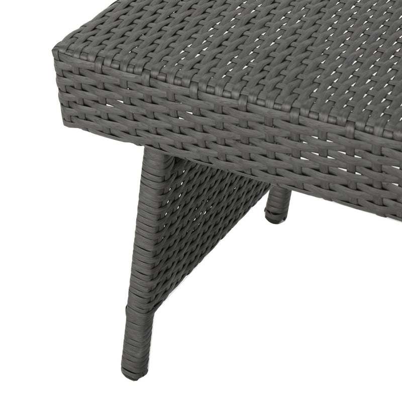 Outdoor Wicker Table With Rectangular Tabletop - Gray by HouseOfZazla