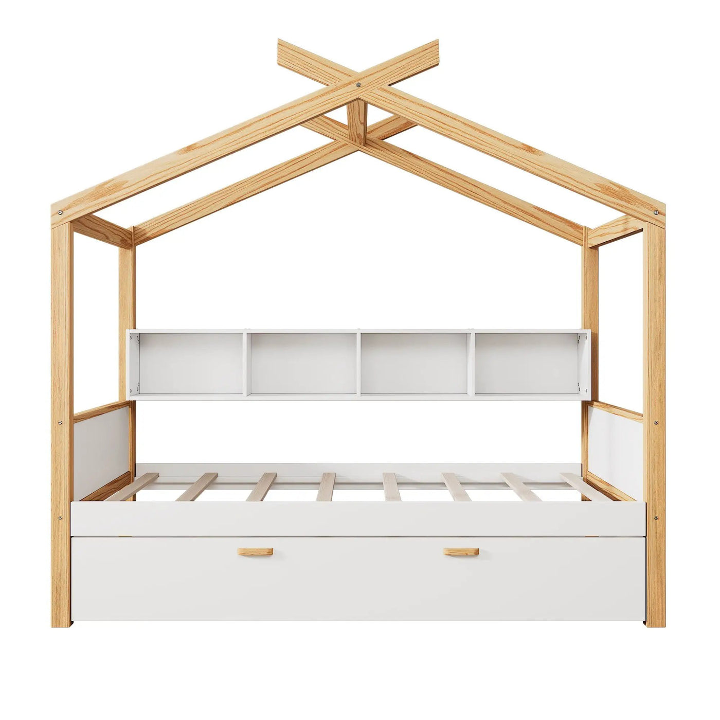 House Bed With Bookshelf Storage by HouseOfZazla