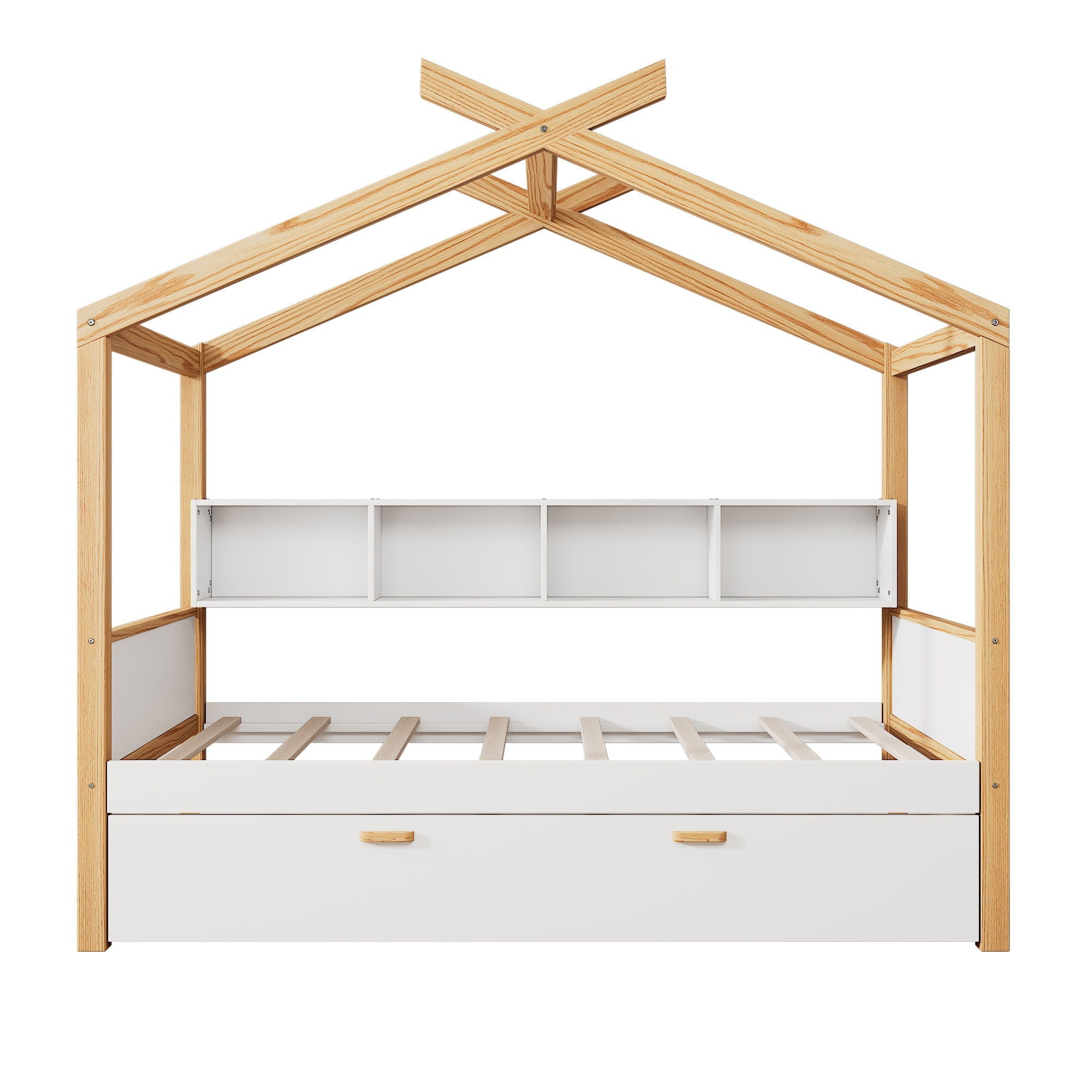 House Bed With Bookshelf Storage by HouseOfZazla