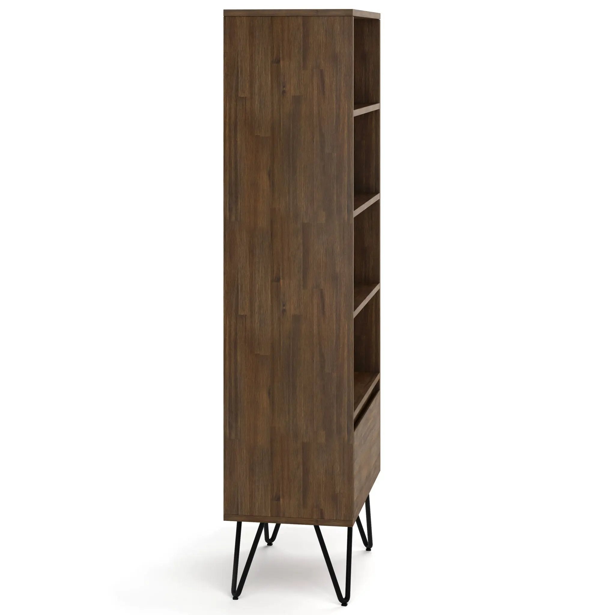 Chase - Tall Bookcase - Rustic Natural Aged Brown by HouseOfZazla