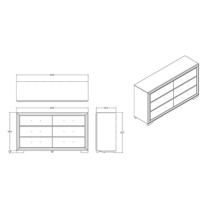 Adelaide - Dresser With Sleek Finish And Drawer Pulls by Unique Piece Furniture
