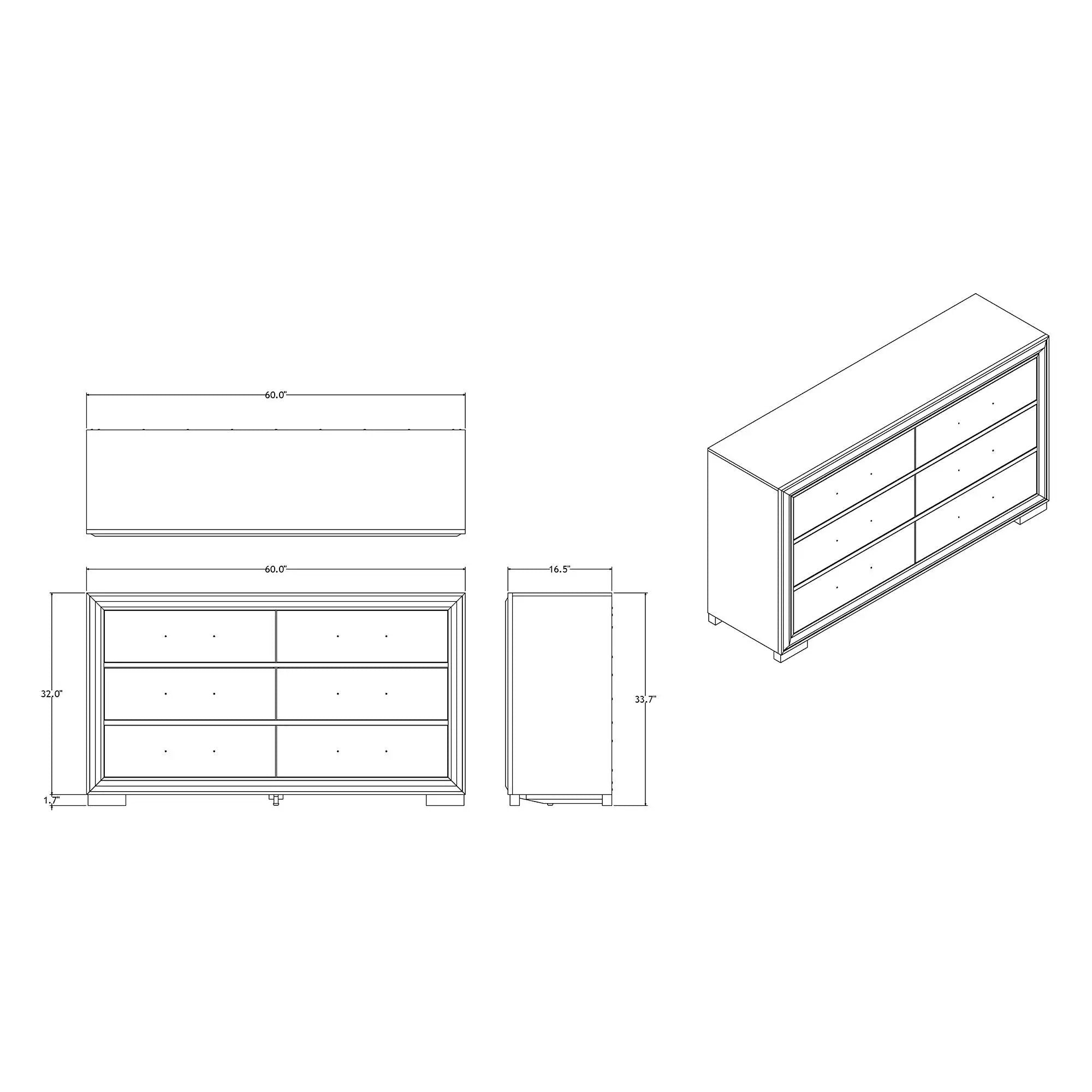 Adelaide - Dresser With Sleek Finish And Drawer Pulls