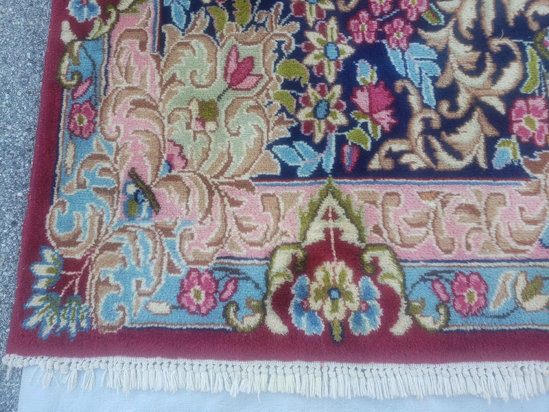 Antique Persian Kirman Rug 10x17 Oriental Carpet 10 x 17, Red, Multicolor, Namazian Signature Master Weaver, Shabby Chic, Semi Open Field by Jewel Rugs