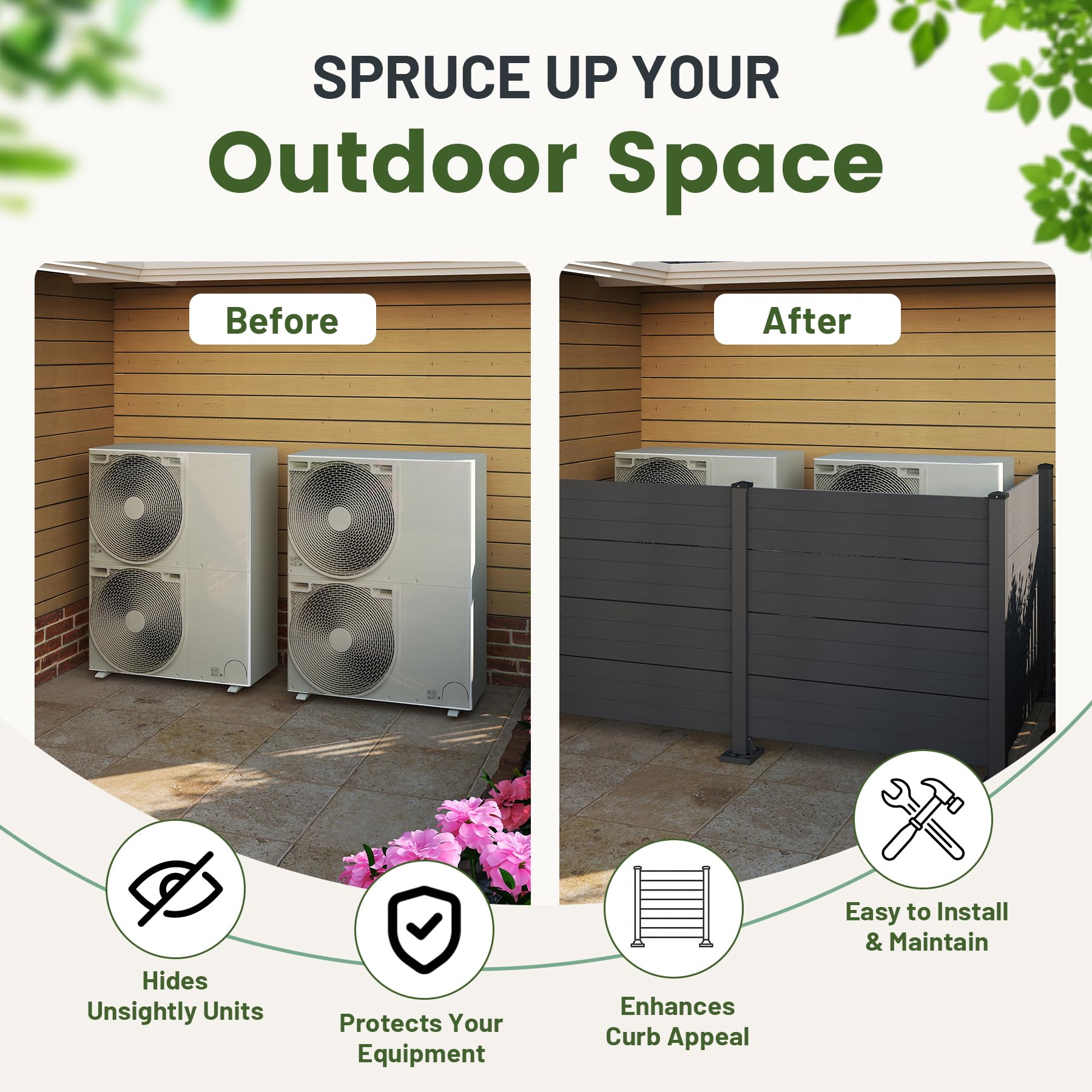 50" W x 49" H Outdoor Privacy Screen with Aluminum Posts by HouseOfZazla