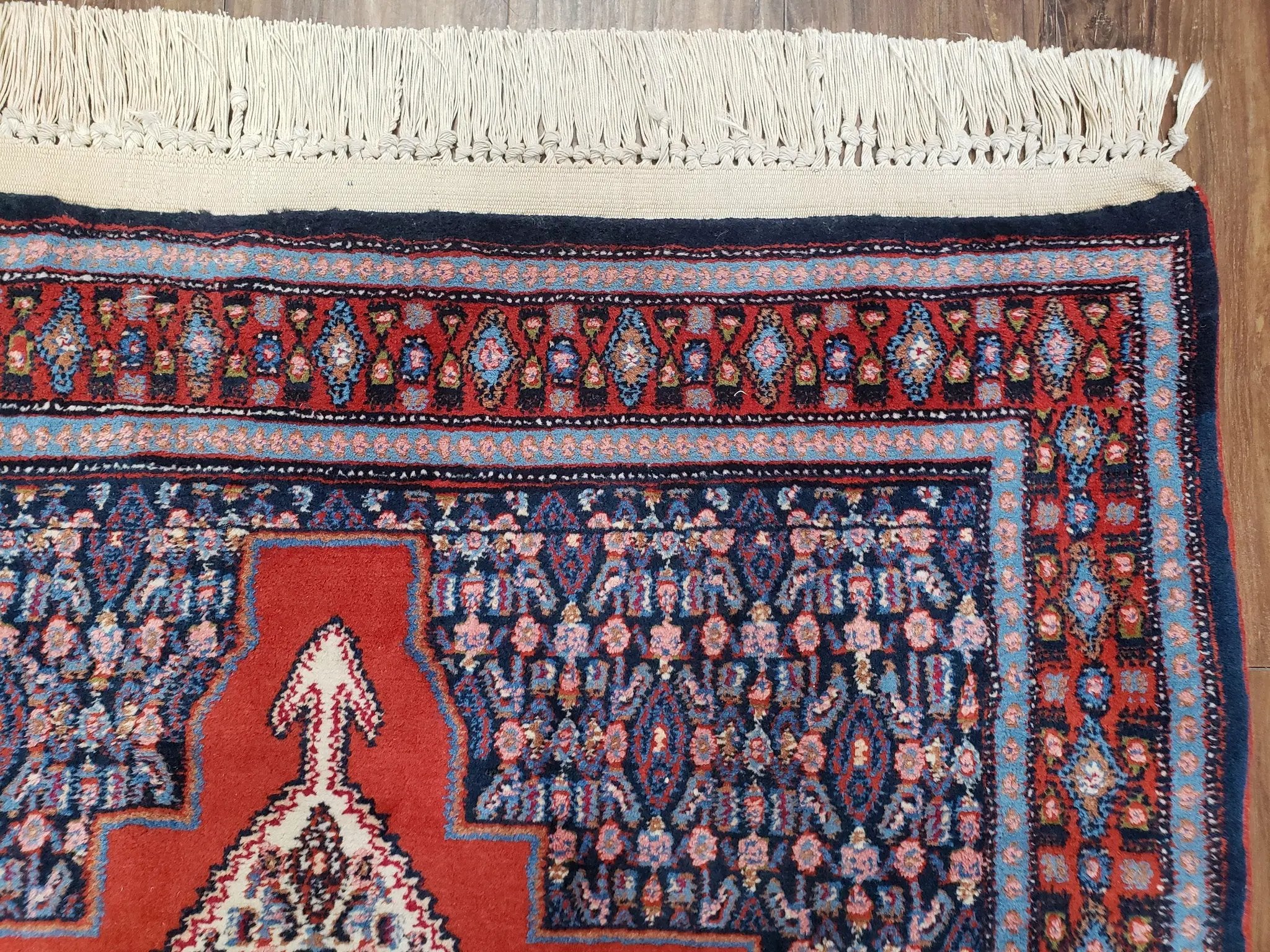 4x6 Western Kurdistan Kurdish Carpet Senneh Wool Area Rug Veg Dyes Red Blue Nice by Jewel Rugs