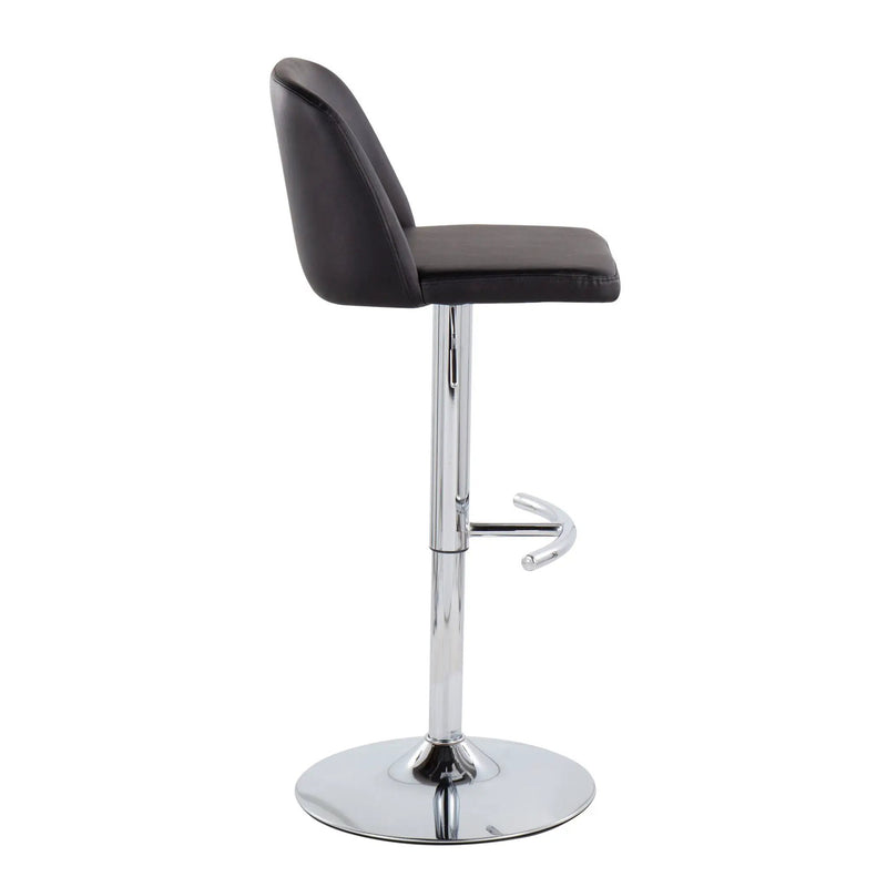 Toriano - Contemporary Adjustable Barstool With Swivel & Rounded T Footrest (Set of 2) by HouseOfZazla