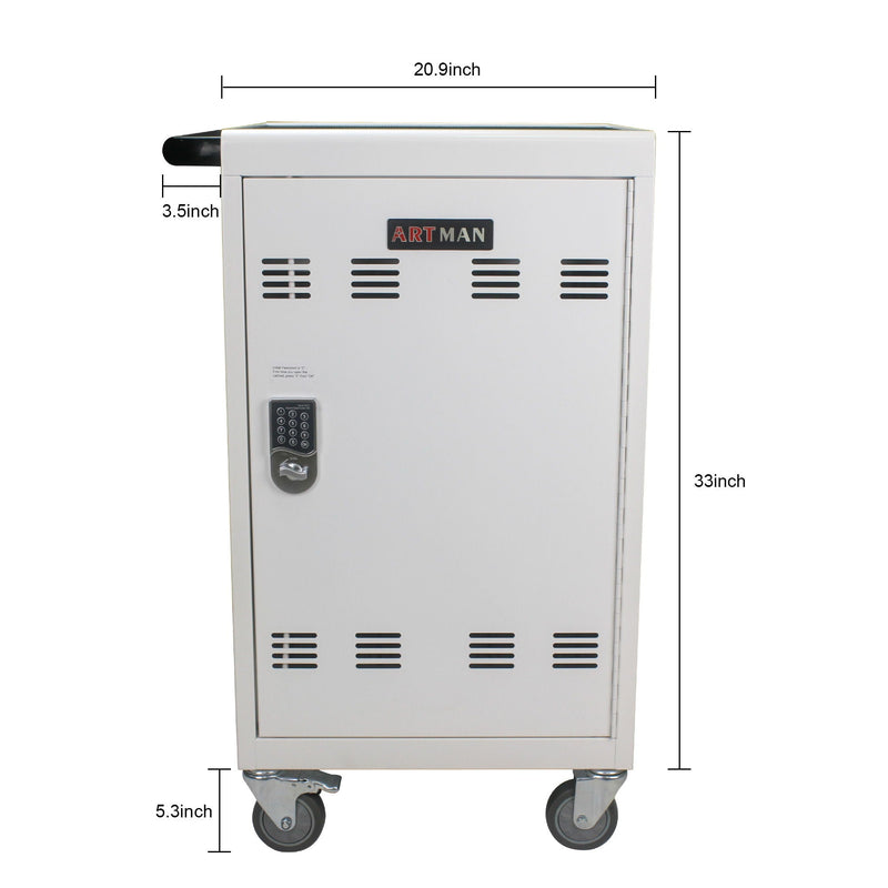 Mobile Charging Cart And Cabinet For Tablets Laptops 30 Device With Combination Lock by HouseOfZazla