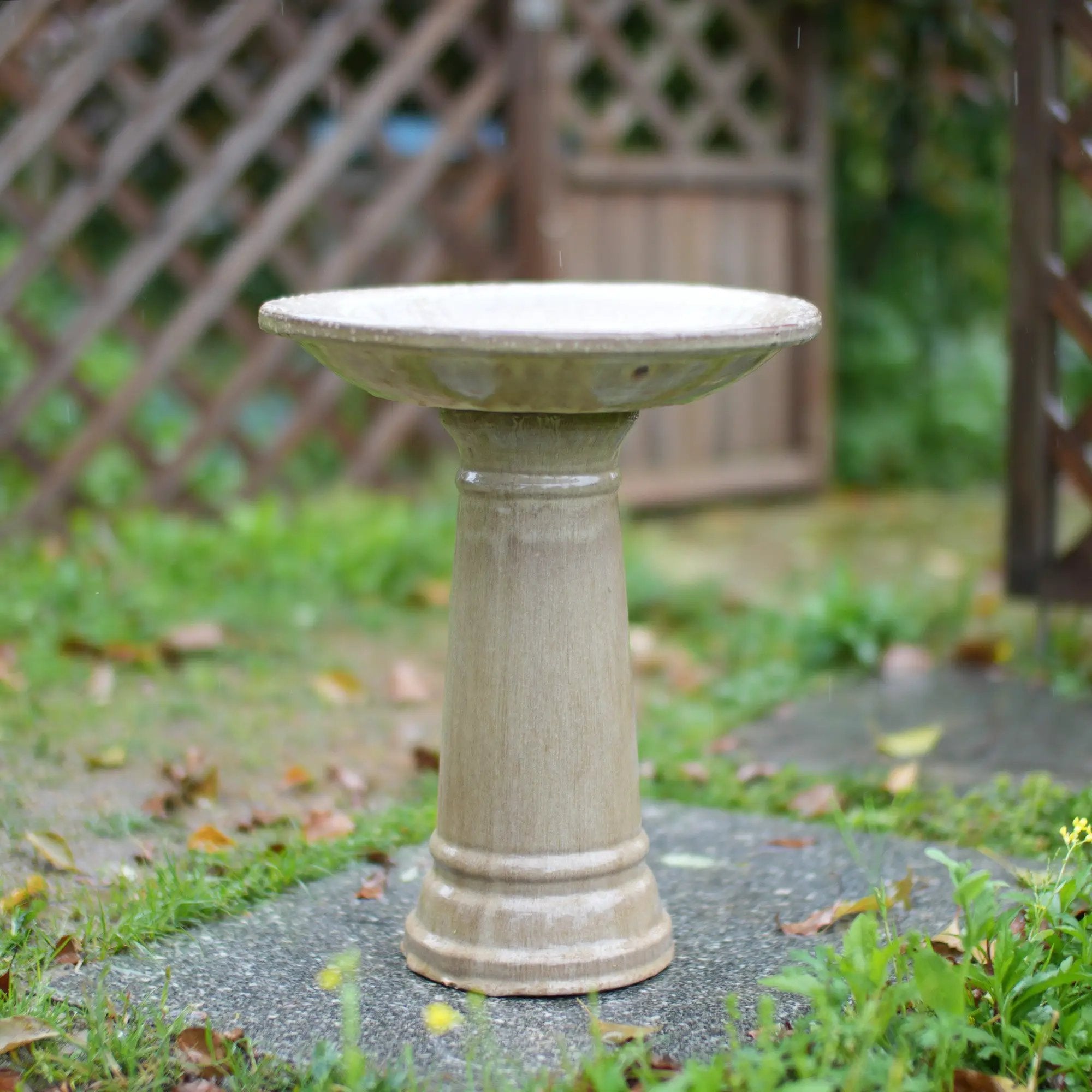 Ceramic Bird Bath for Outdoor Garden by HouseOfZazla