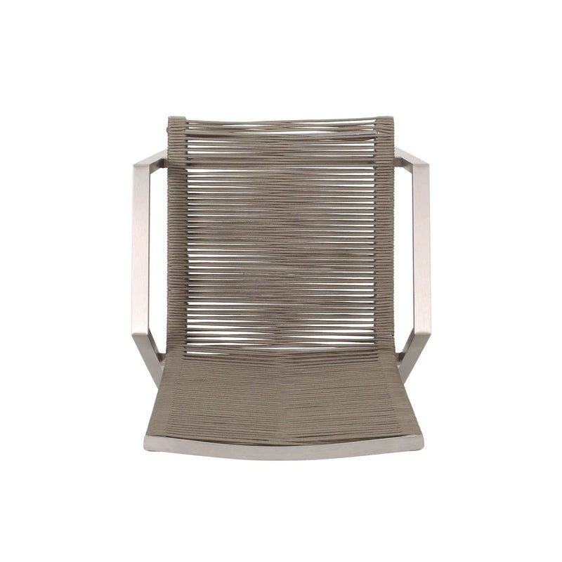 Outdoor Modern Aluminum Dining Chair Set With Rope Sea (Set of 2) by HouseOfZazla