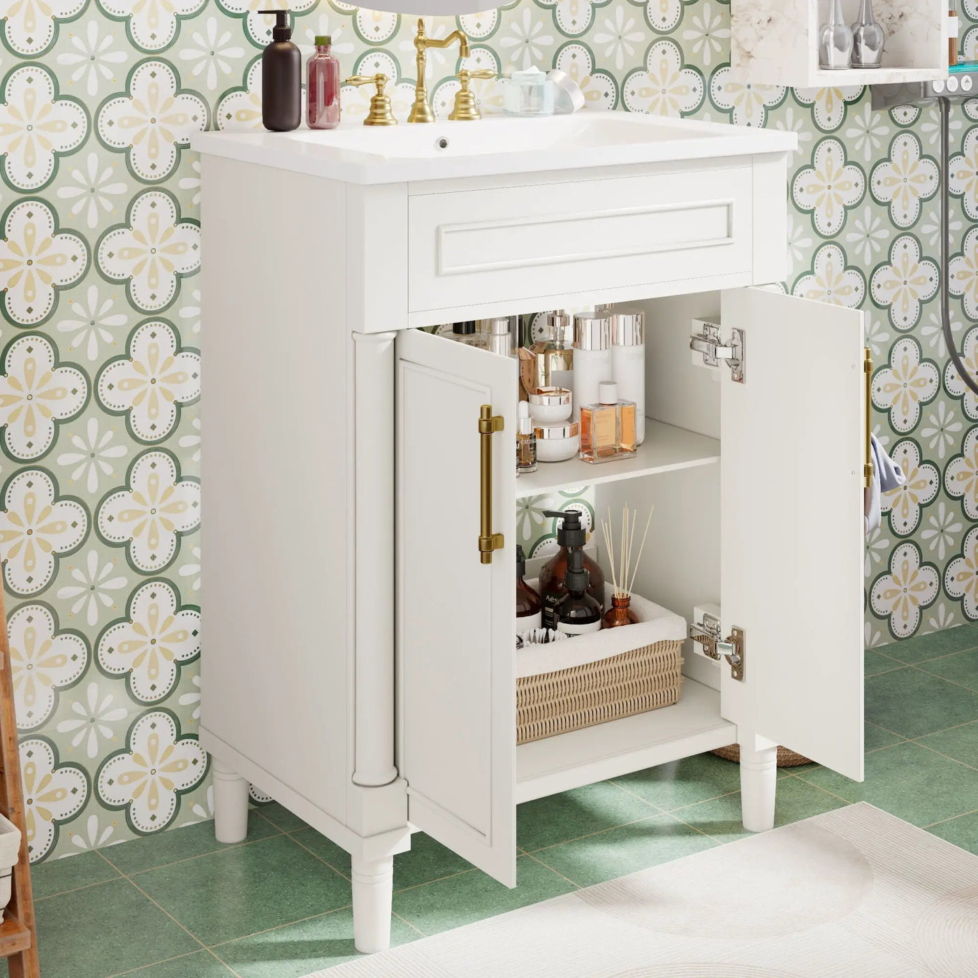 Bathroom Vanity With Integrated Sink and 2 Door Cabinet by HouseOfZazla