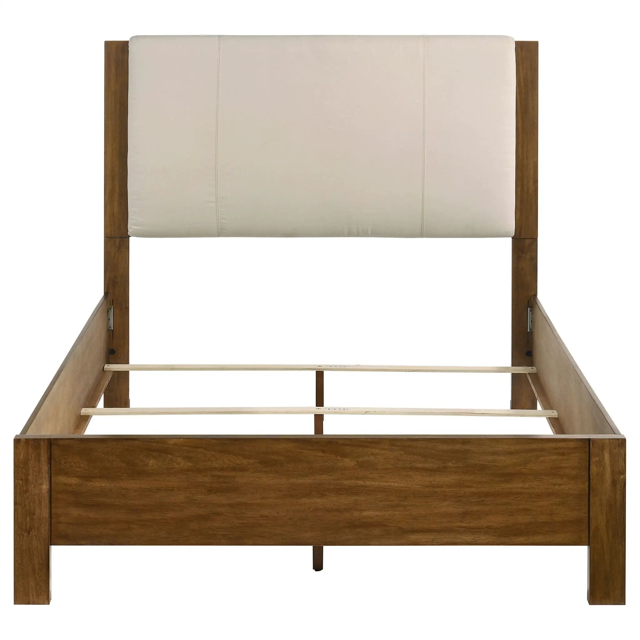 Adderley Queen Wood Panel Bed Cream and Warm Brown by Unique Piece Furniture
