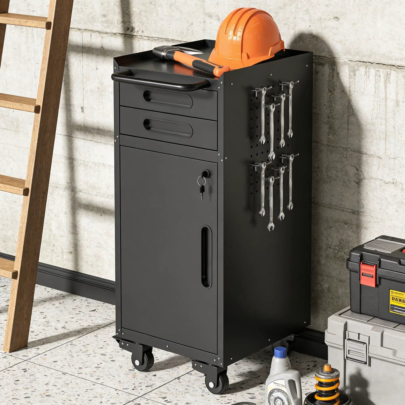 Rolling Tool Cabinet Heavy Duty Garage Storage With Lockable Doors by HouseOfZazla