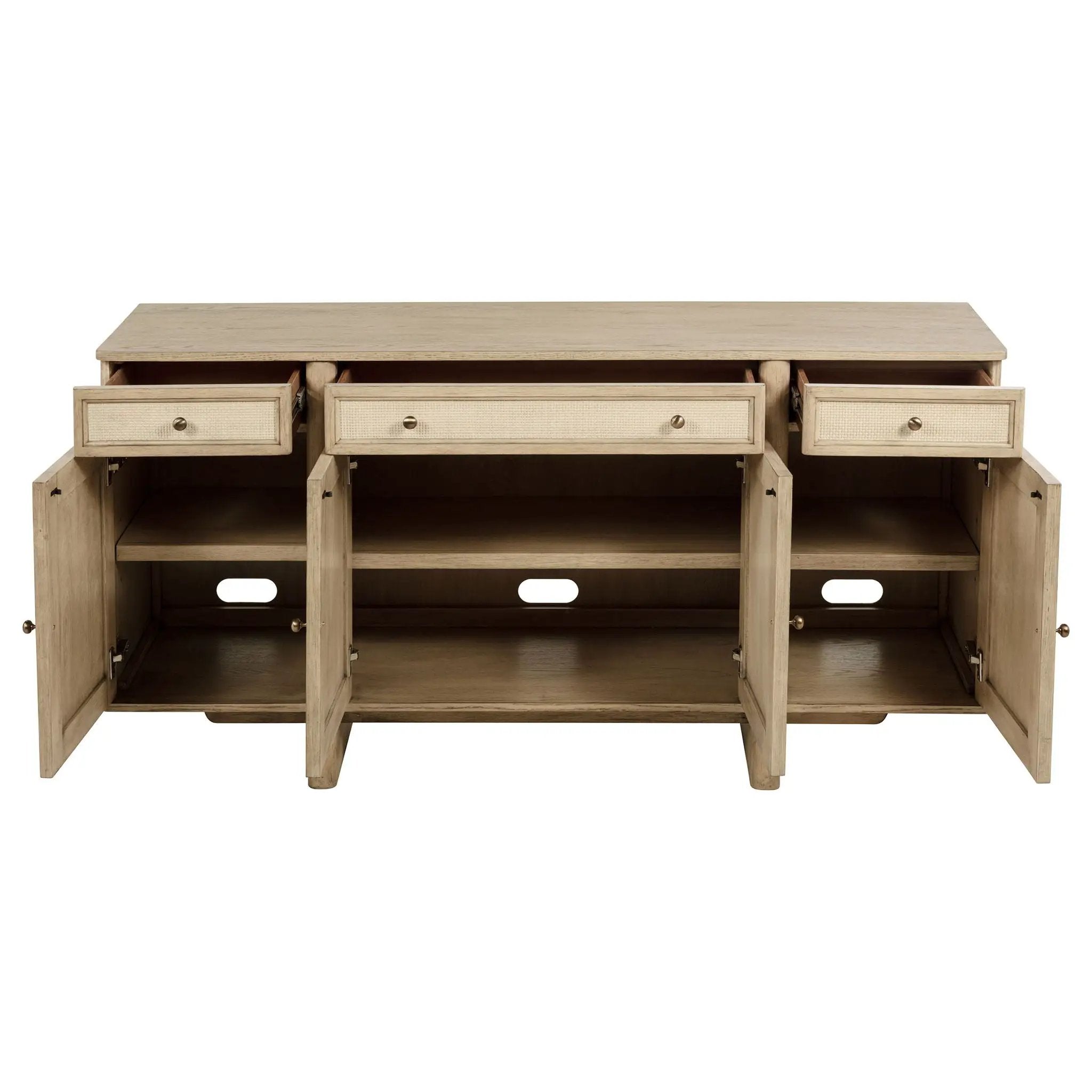 Kailani 4-door Cane Sideboard Buffet Cabinet Beige Oak by Unique Piece Furniture