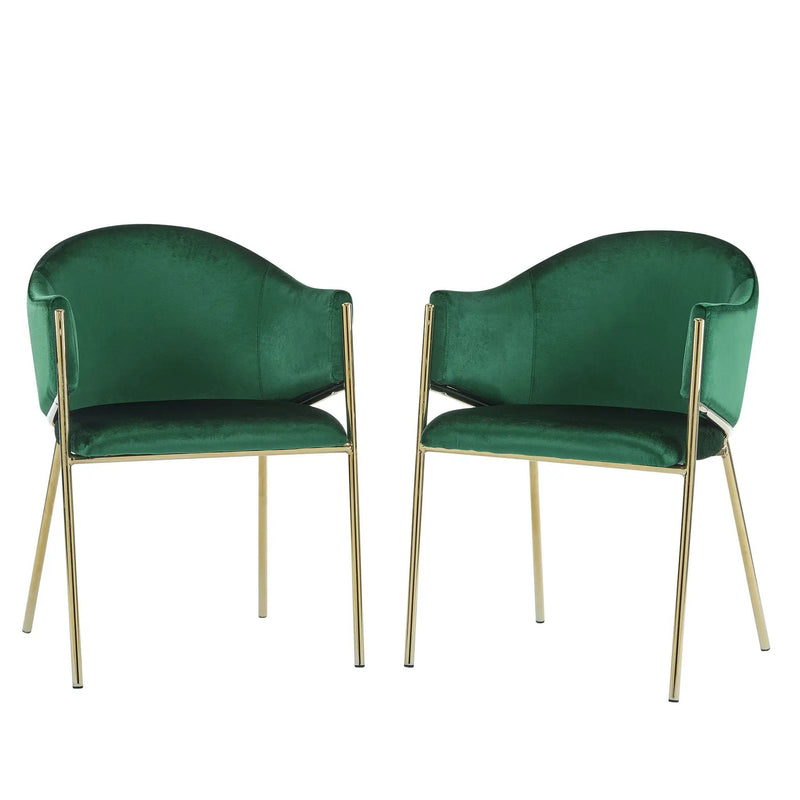 Modern Upholstered Dining Chair With Plush Velvet and Metal Frame by HouseOfZazla