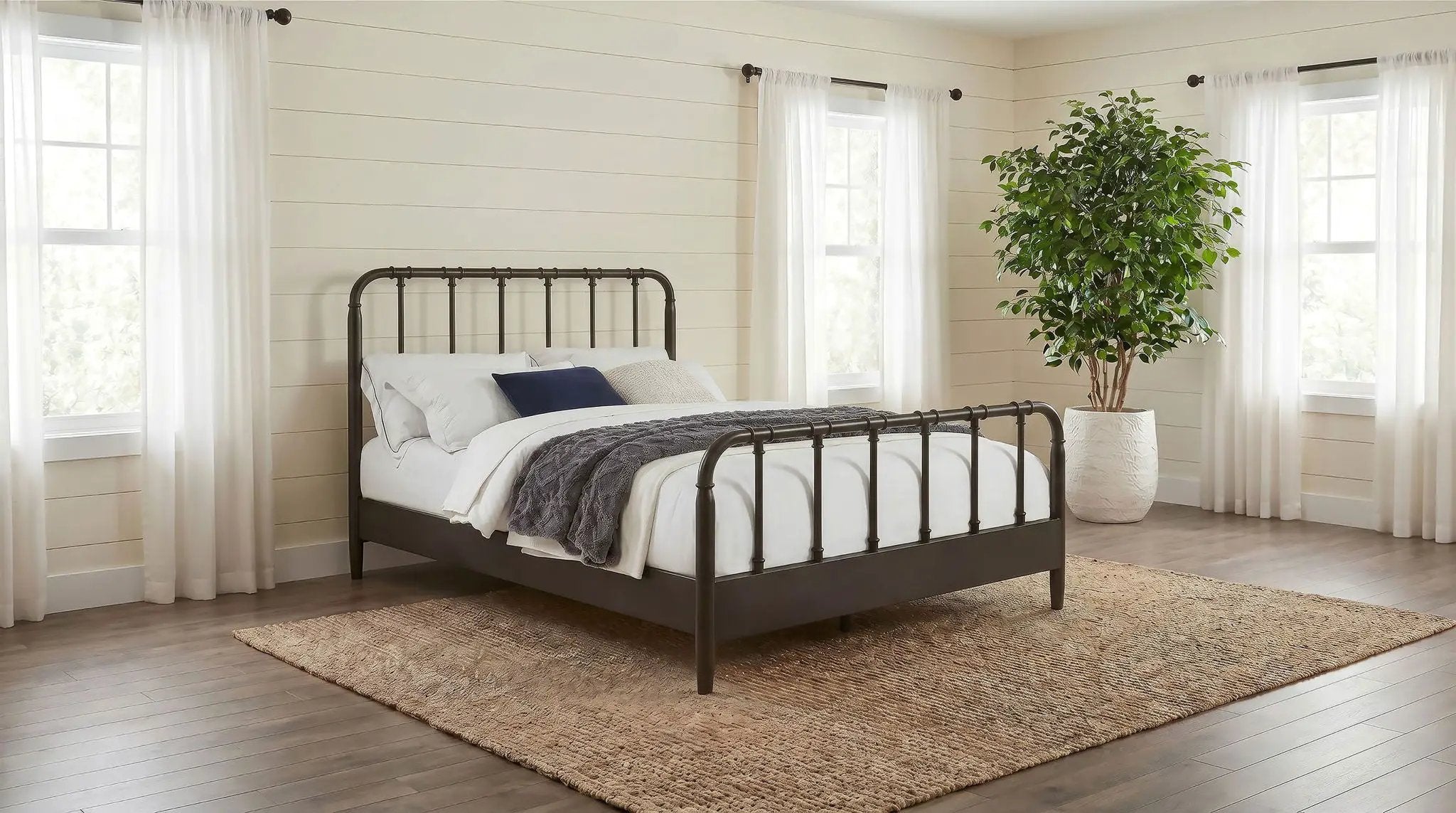 Rocco All Wood Water Pipe Open Frame Full Bed Dark Bronze by Unique Piece Furniture