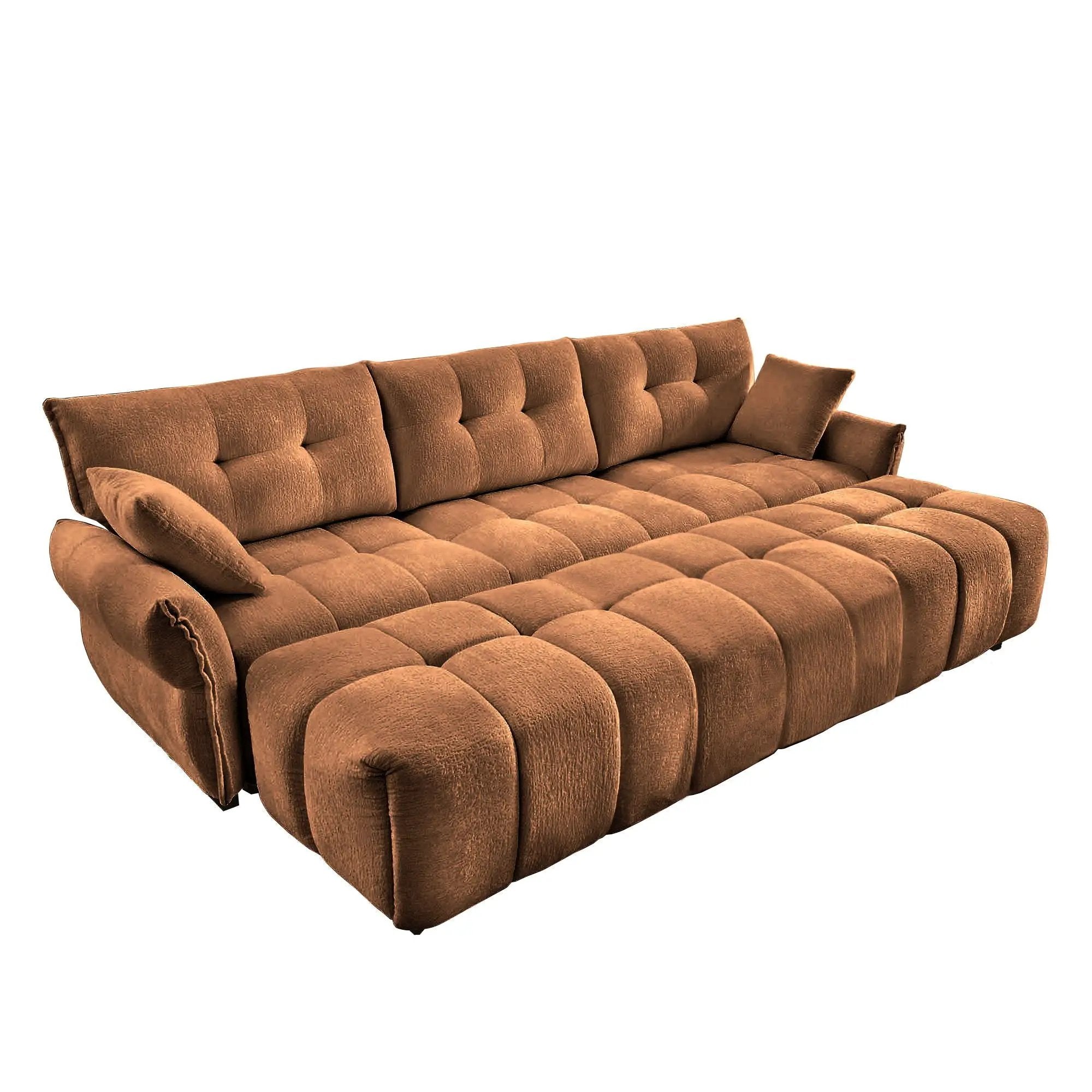 Sofa Set With Ottoman And Pillows, Textured, High Resilience Cushions by HouseOfZazla