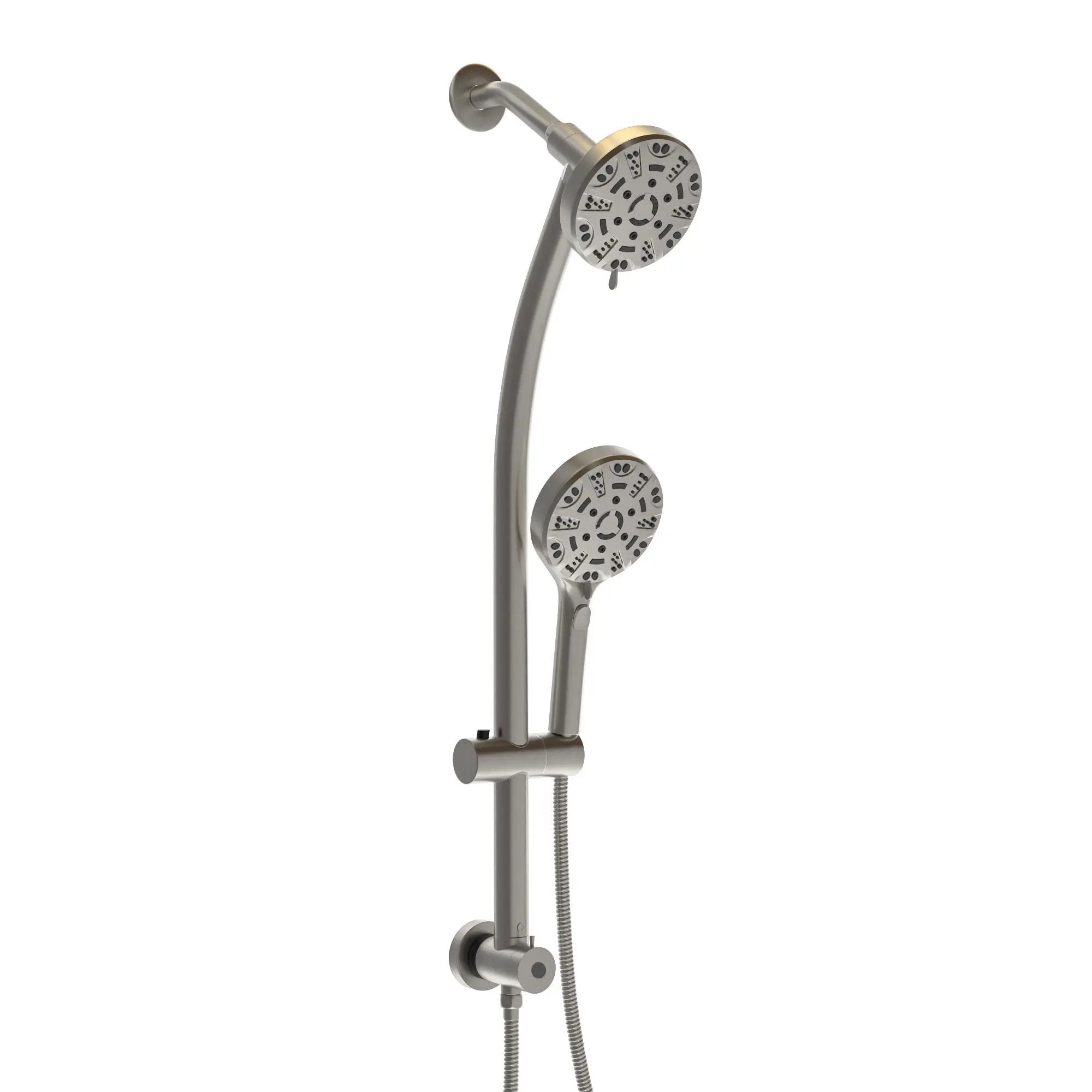 Multi Function Dual Shower Head System With 4.7" Rain Showerhead, 8 Function Hand Shower, Adjustable Slide Bar by HouseOfZazla
