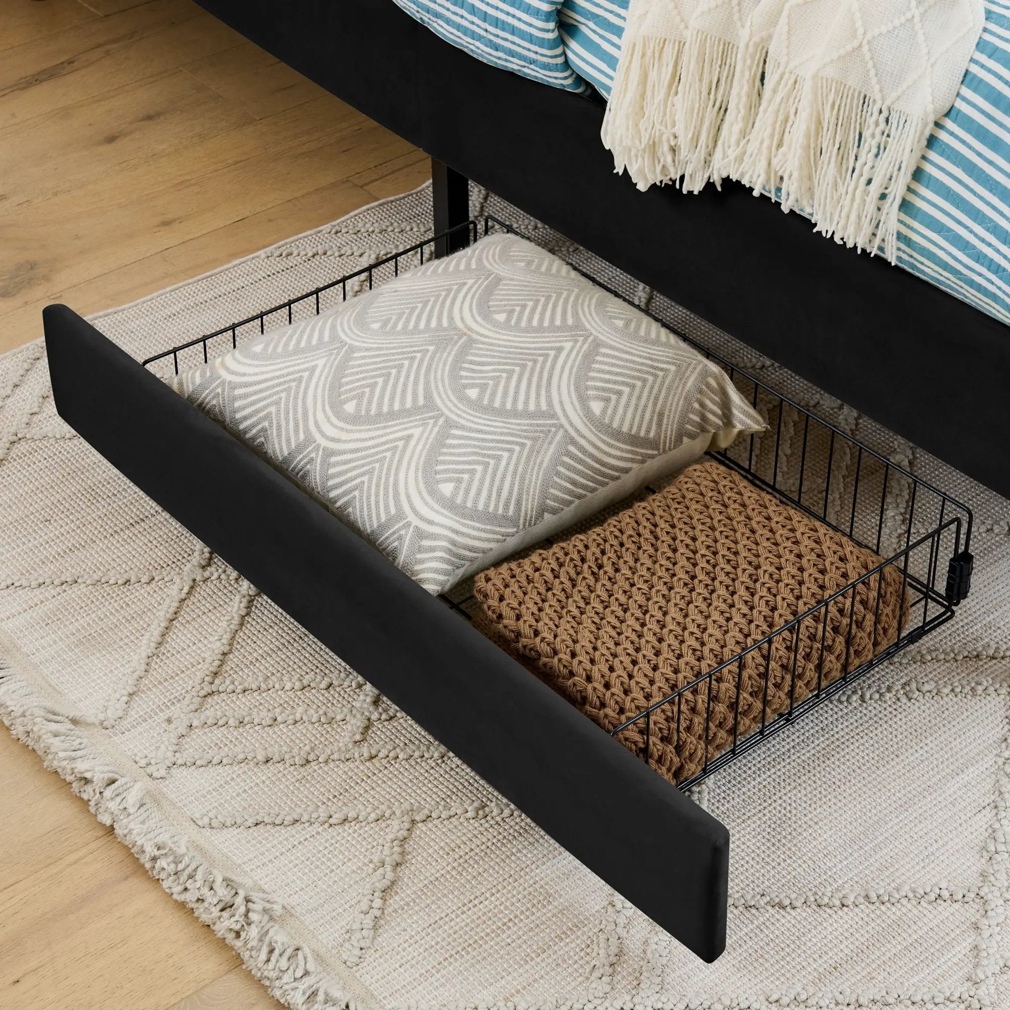 Upholstered Platform Bed Frame With 2 Storage Drawers And Adjustable Sofa Bed by Unique Piece Furniture