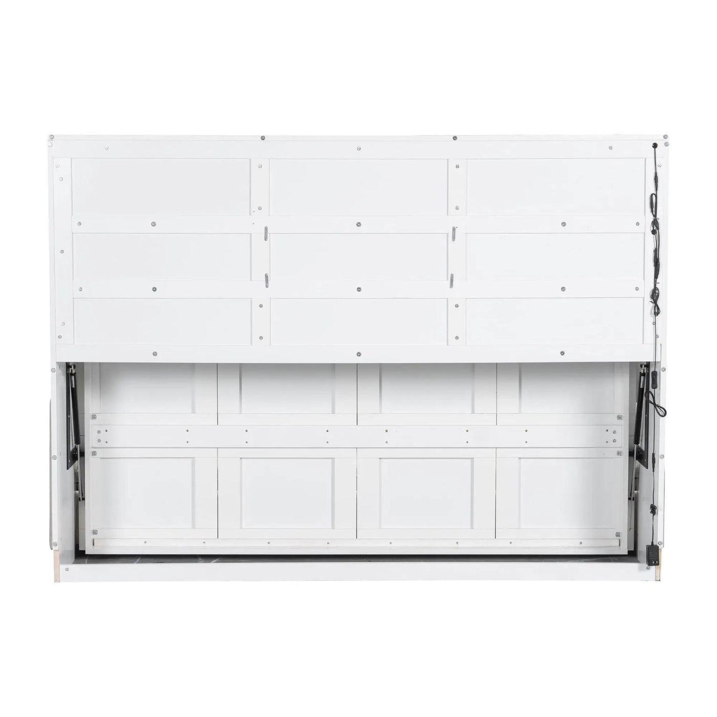 Murphy Cabinet Bed With Folding Sofa, Built In Storage Shelves And LED Light by HouseOfZazla