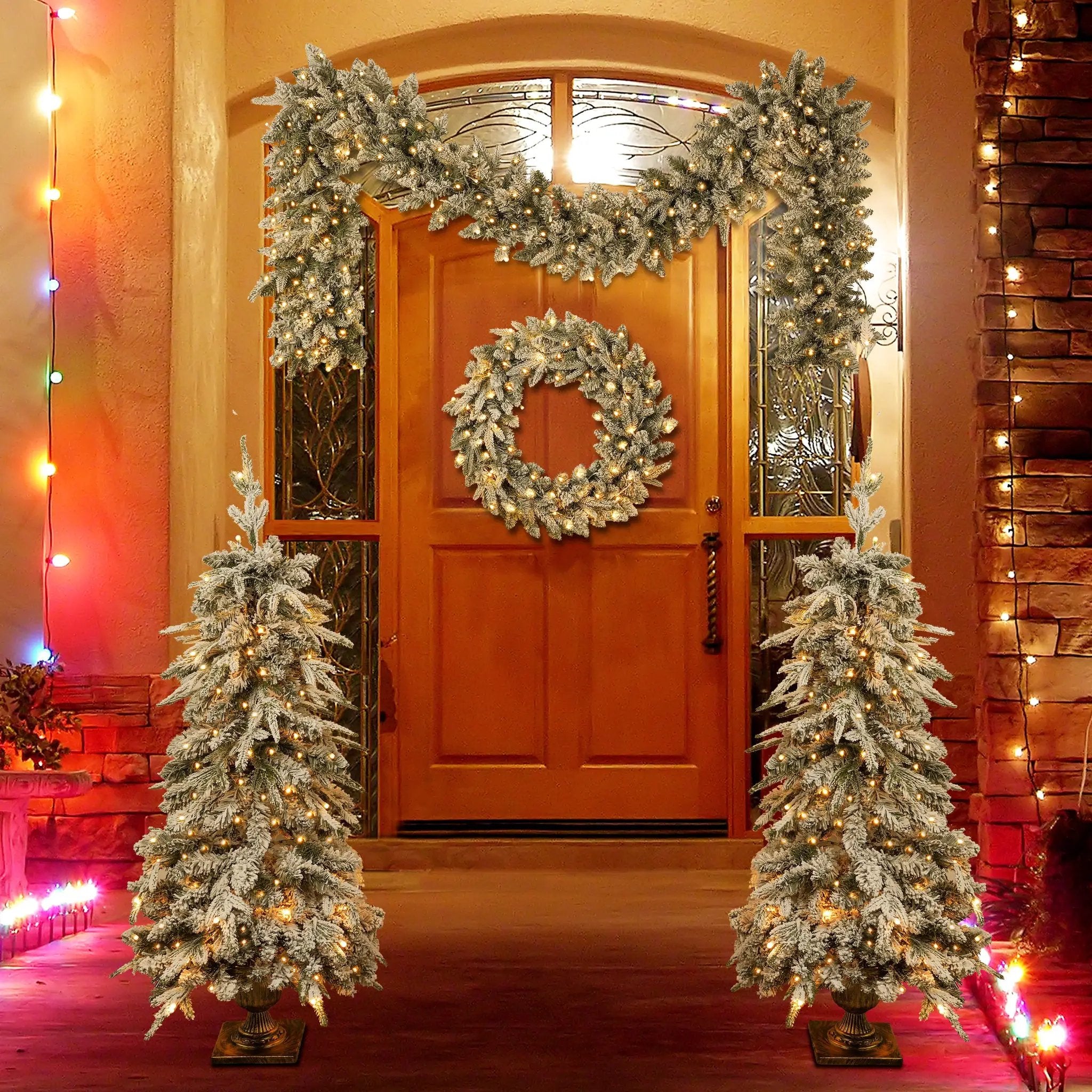 Pre-Lit Christmas Artificial Tree 4-Piece Set by HouseOfZazla
