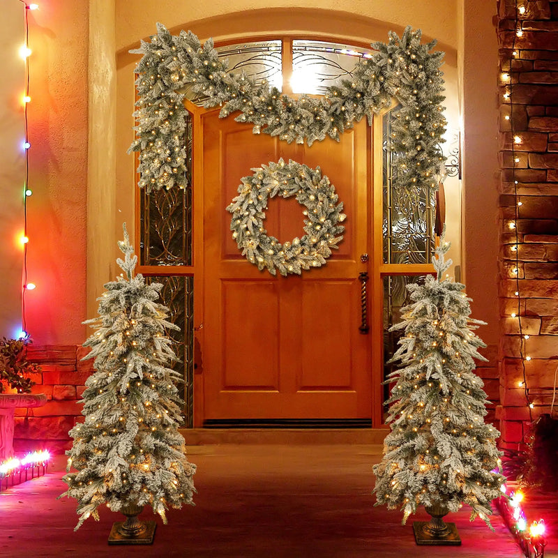 Pre-Lit Christmas Artificial Tree 4-Piece Set by HouseOfZazla