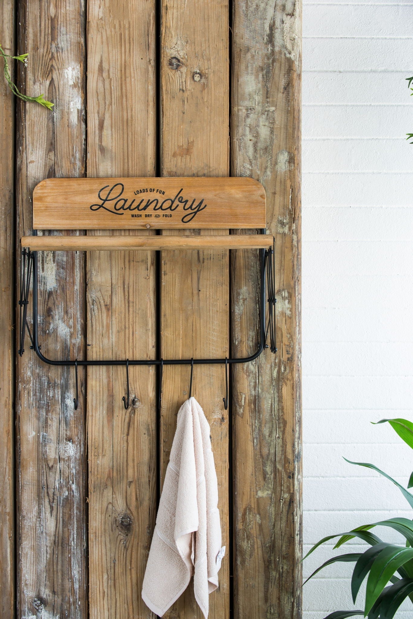 Laundry Rack With Accordion Design - Brown / Black - Black Brown by HouseOfZazla