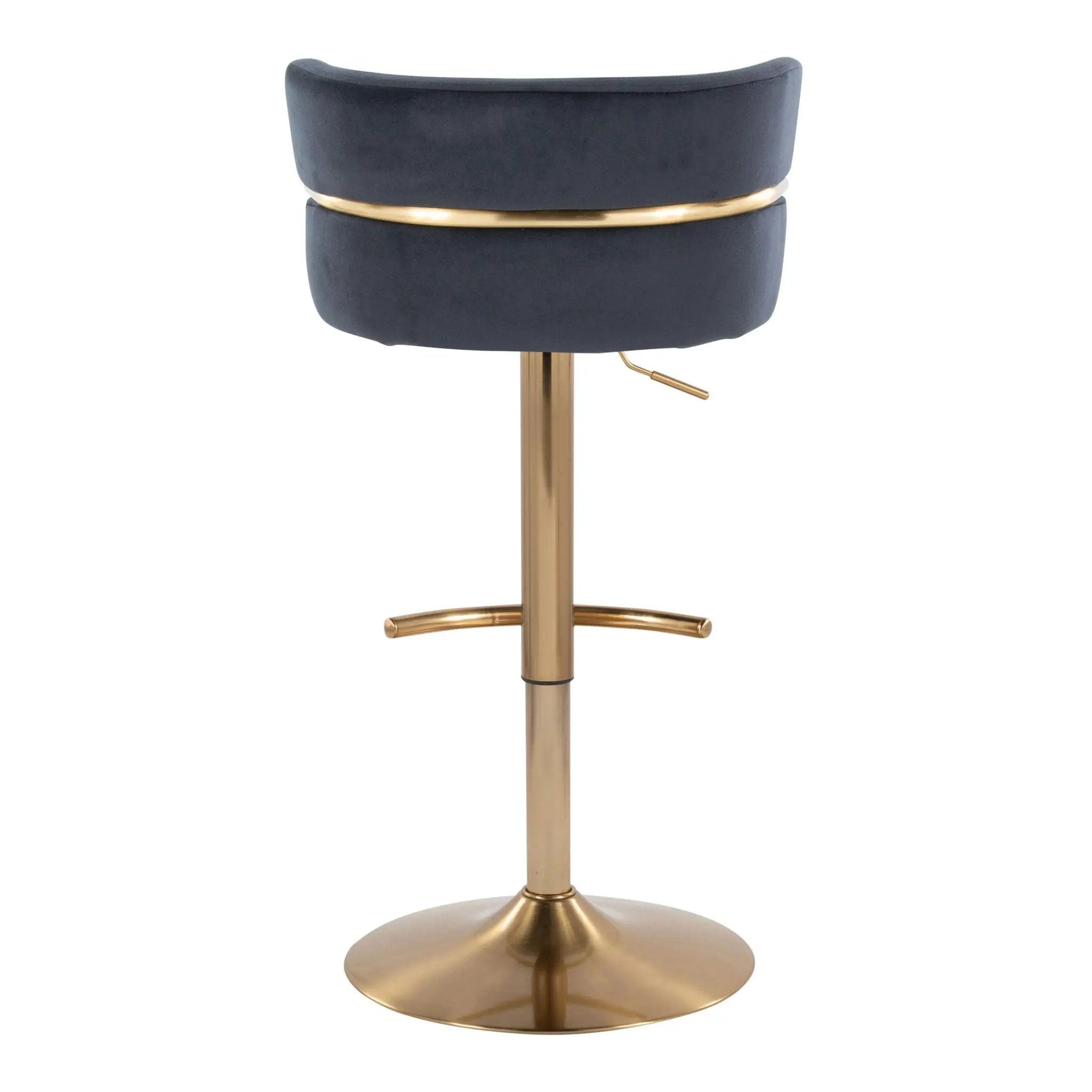 Cinch - Glam / Art Deco Adjustable Barstool With Swivel With Rounded T Footrest (Set of 2) by Unique Piece Furniture