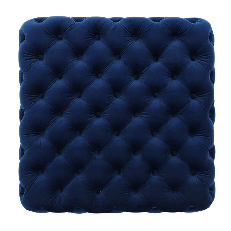 Modern Glam Ottoman with Upholstery and Button Tufted Design by HouseOfZazla