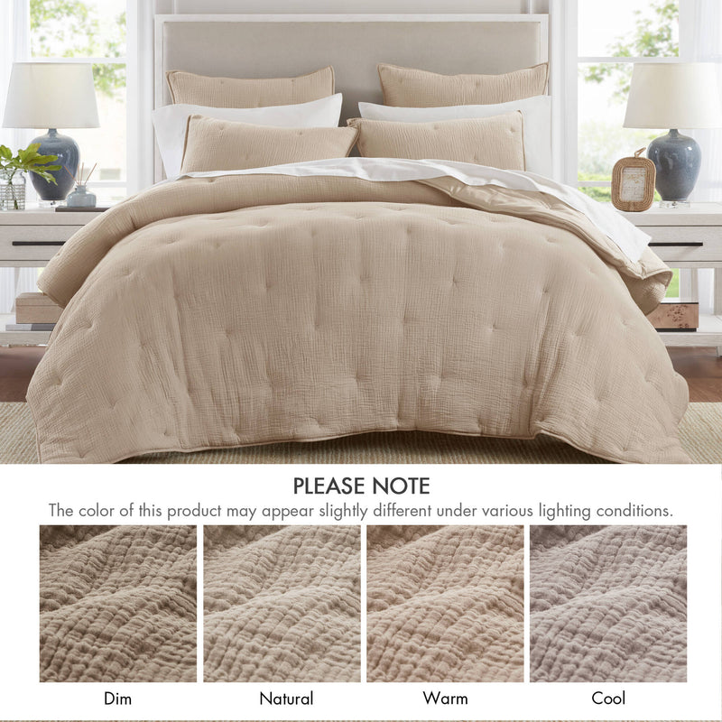 3-Piece Full/Queen Cotton Embroidered Quilt Set, photo 6 of 10