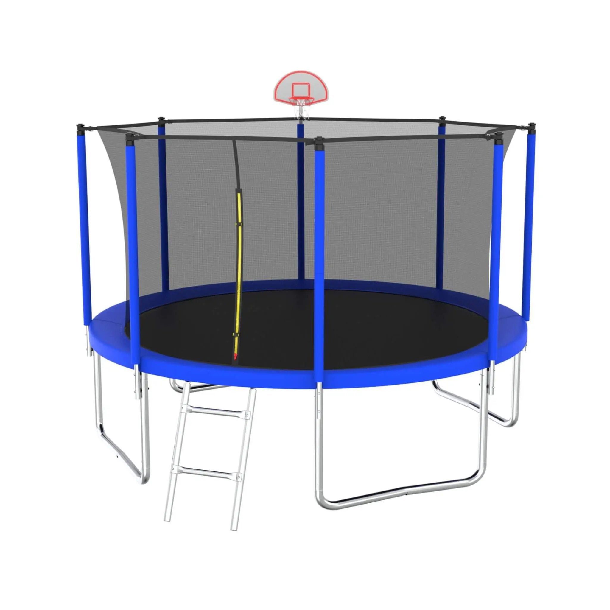 Premium 12FT Outdoor Backyard Trampoline For Kids And Adults With Basketball Hoop And Safety Enclosure (SAK15723) by SAKSBY WHOLESALE