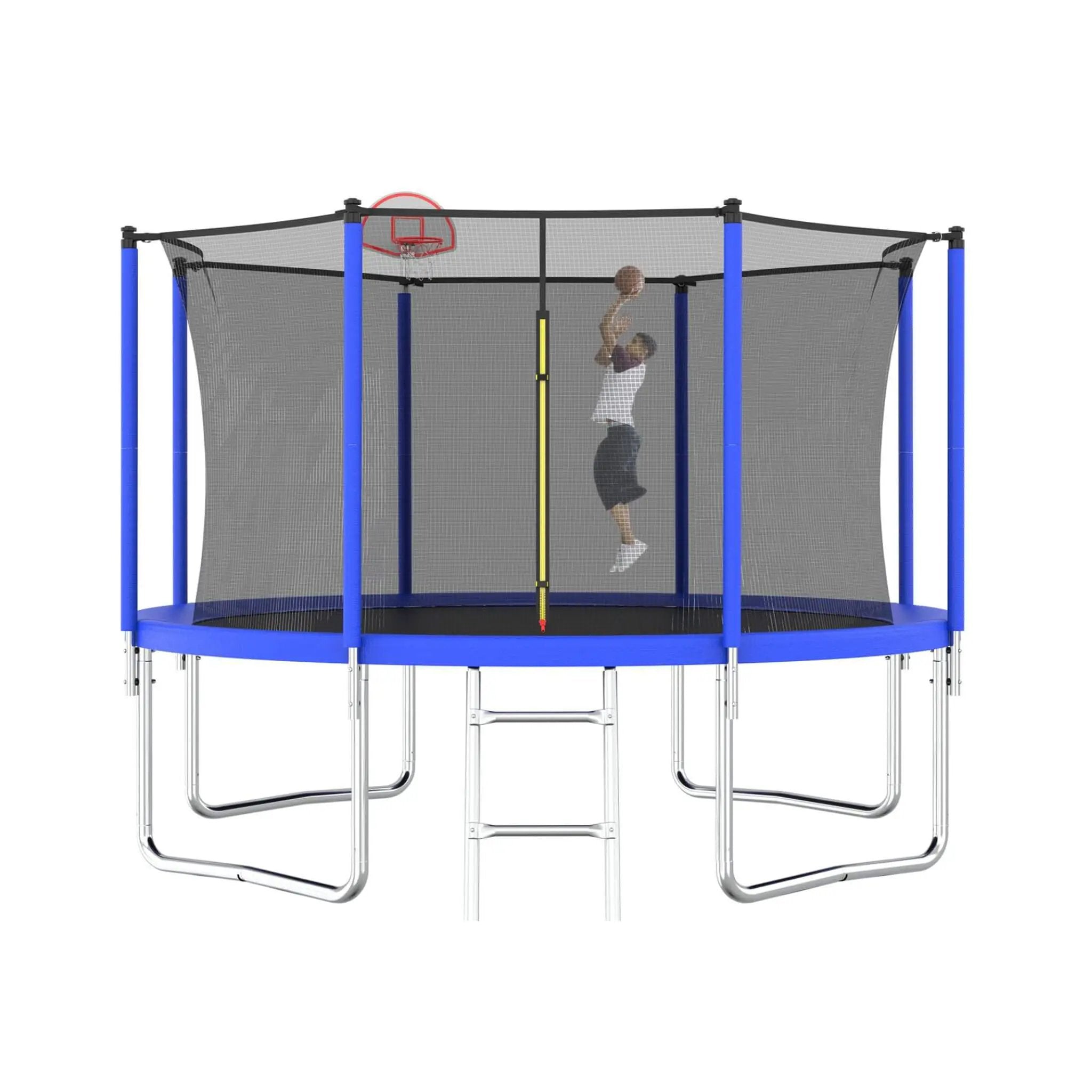 Premium 12FT Outdoor Backyard Trampoline For Kids And Adults With Basketball Hoop And Safety Enclosure (SAK15723) by SAKSBY WHOLESALE