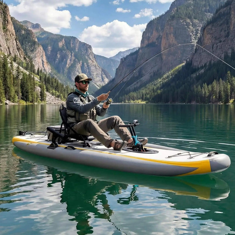 Portable 12FT Lightweight Inflatable PVC Fishing Kayak With Pedal System (SAK64328) by SAKSBY WHOLESALE
