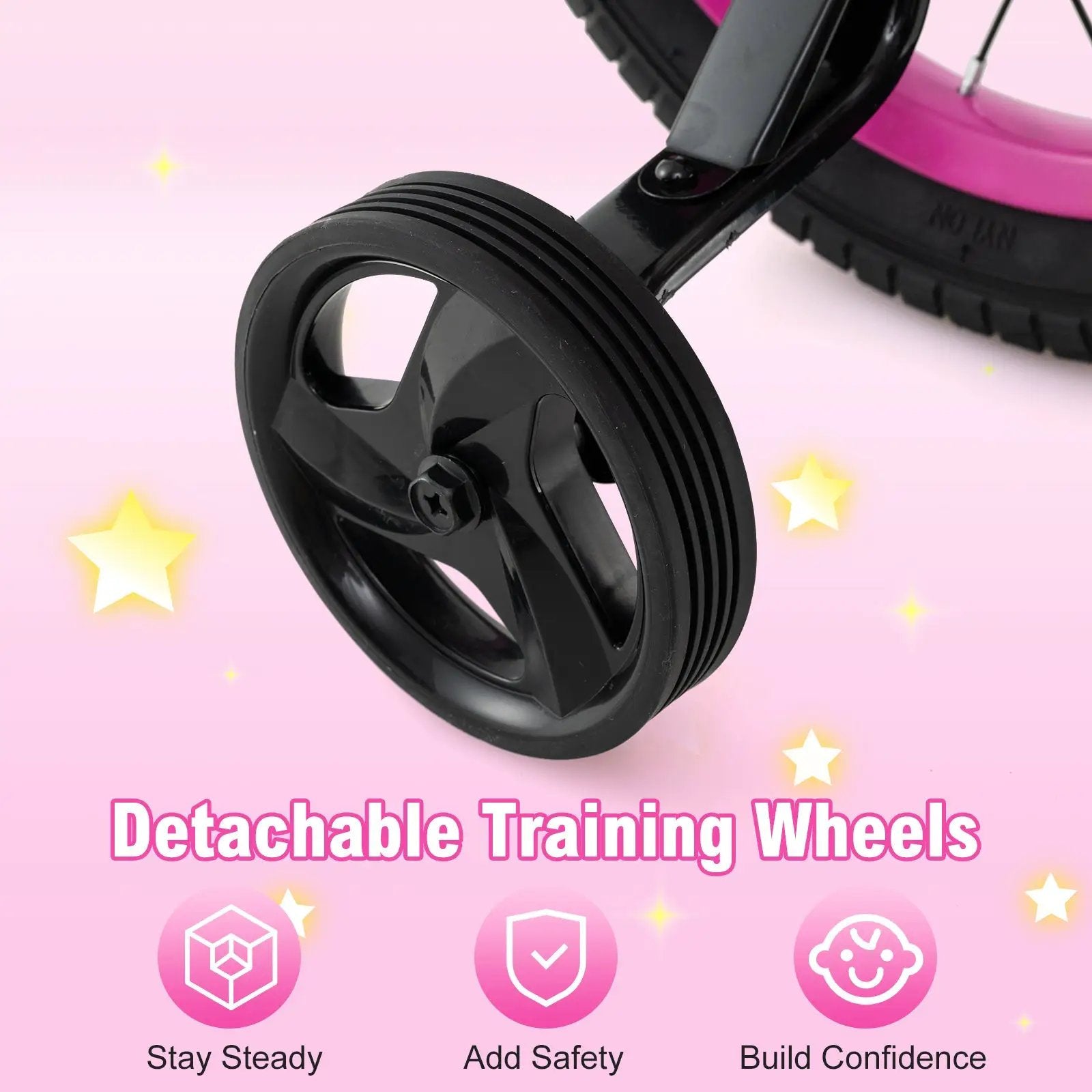14 Inch Kids Bike Adjustable Bicycle with Front Basket for Children Aged 4-5 Years Old by DirectDeals