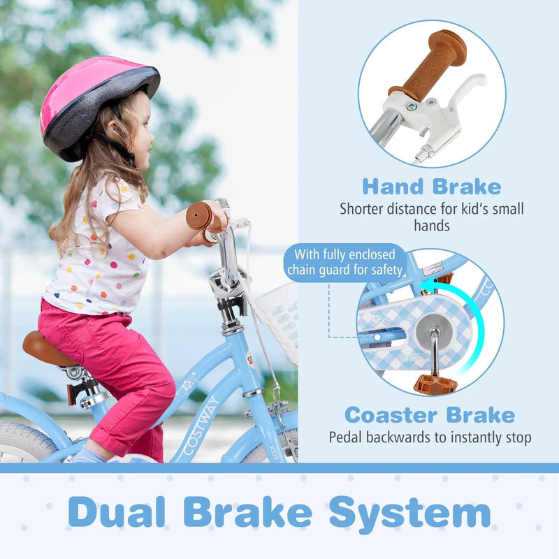 14 Inch Kids Bike with Adjustable Handlebar and Seat for 3-5 Year Old by DirectDeals