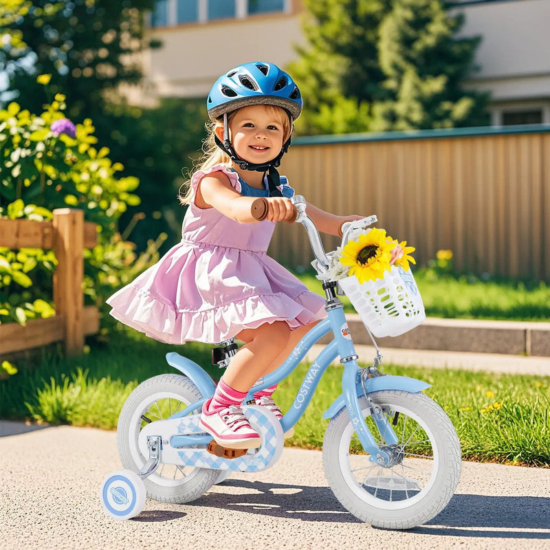 14 Inch Kids Bike with Adjustable Handlebar and Seat for 3-5 Year Old by DirectDeals
