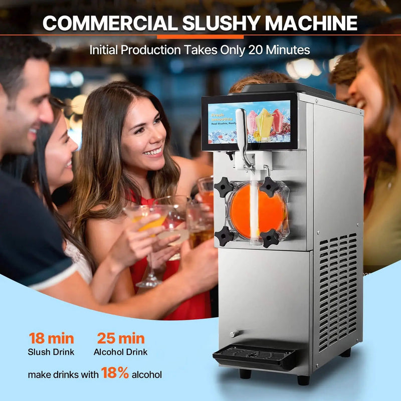 12L Commercial Single Tank Stainless Steel Slushy Machine With Touchscreen (SAK35871) by SAKSBY WHOLESALE