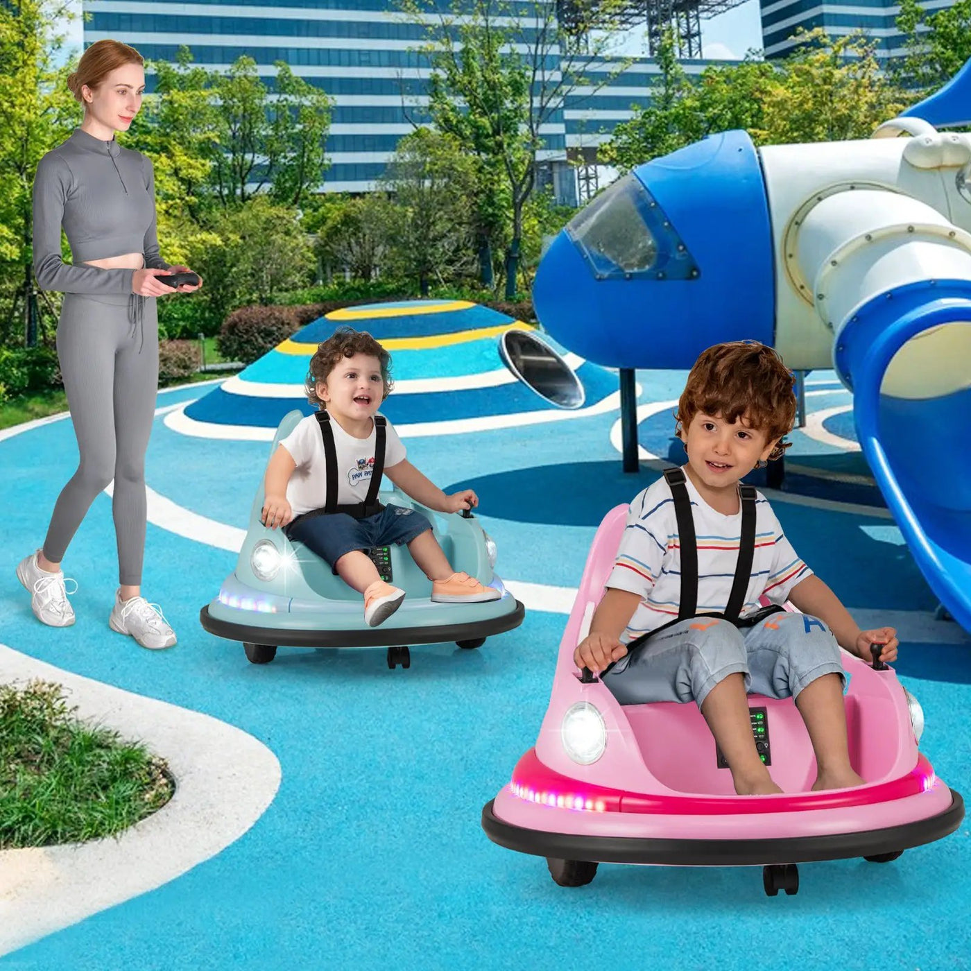 12V Kids Ride On Bumper Car with Remote Control and Dual Joysticks by DirectDeals