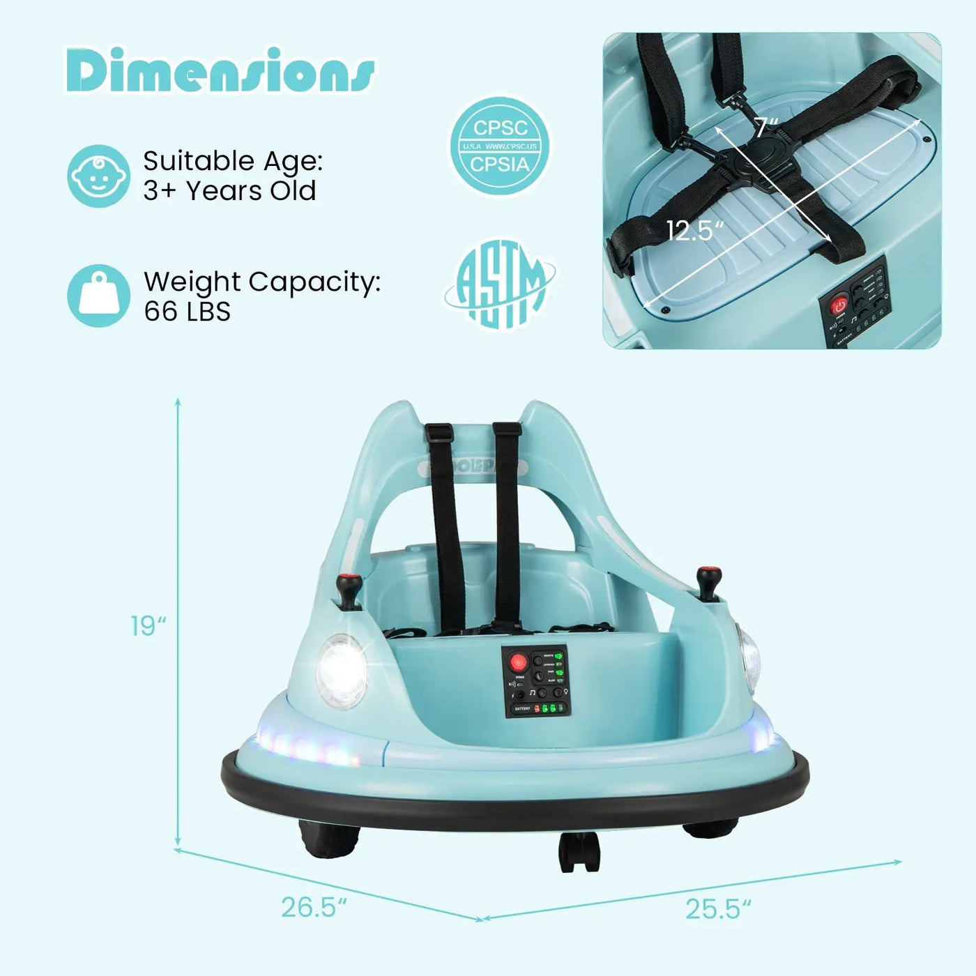 12V Kids Ride On Bumper Car with Remote Control and Dual Joysticks by DirectDeals