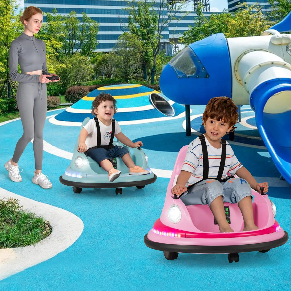 12V Kids Ride On Bumper Car with Remote Control and Dual Joysticks by DirectDeals