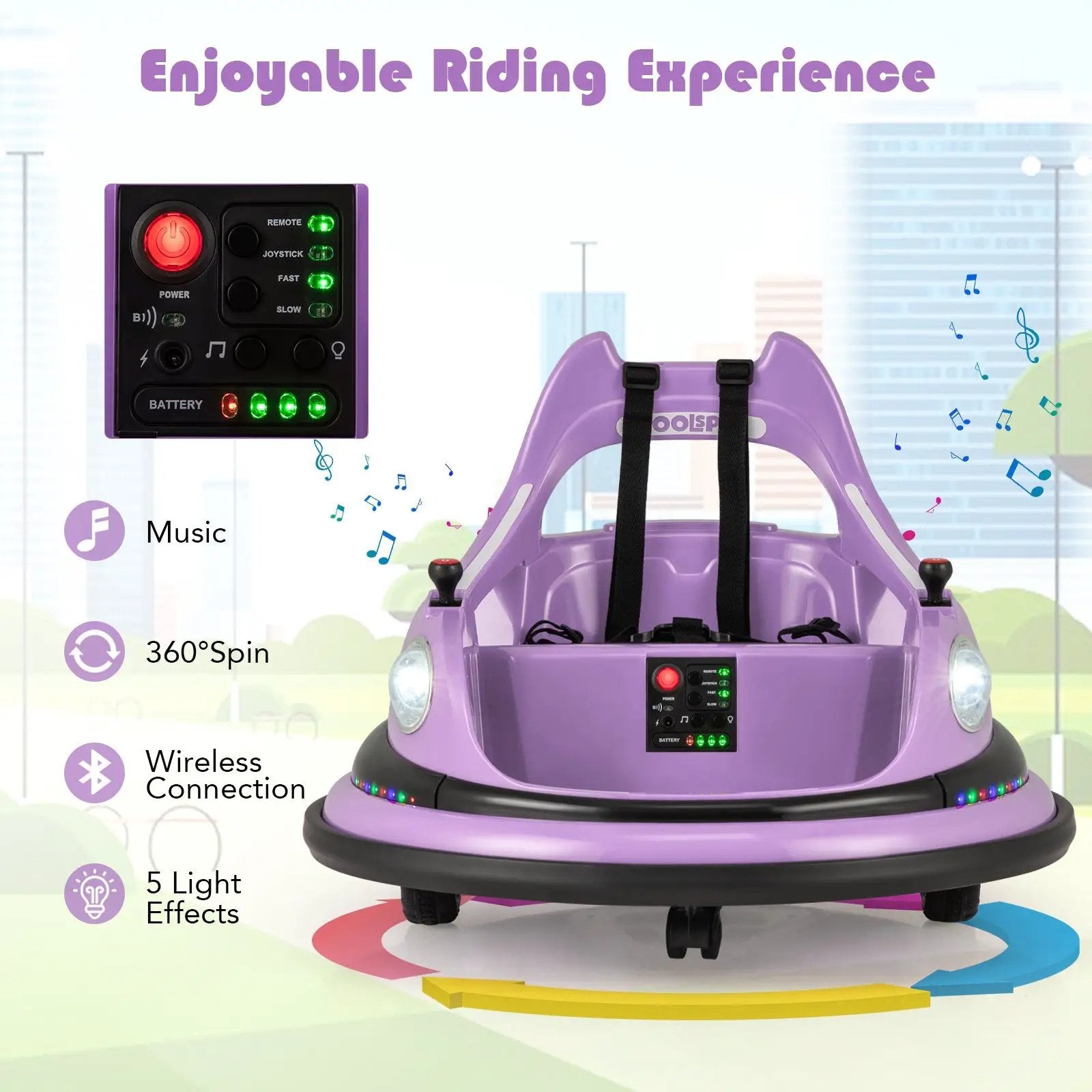 12V Kids Ride On Bumper Car with Remote Control and Dual Joysticks by DirectDeals