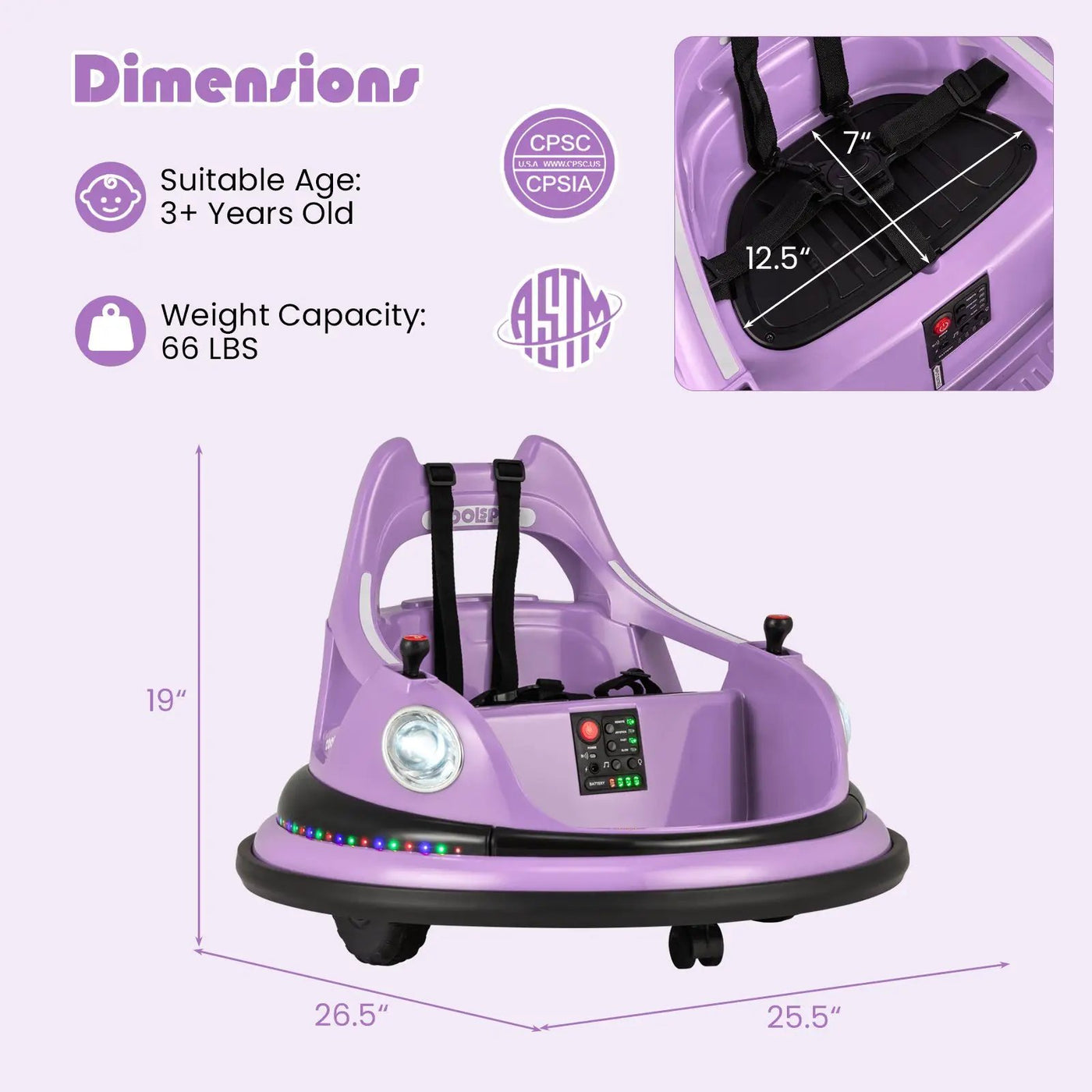 12V Kids Ride On Bumper Car with Remote Control and Dual Joysticks by DirectDeals