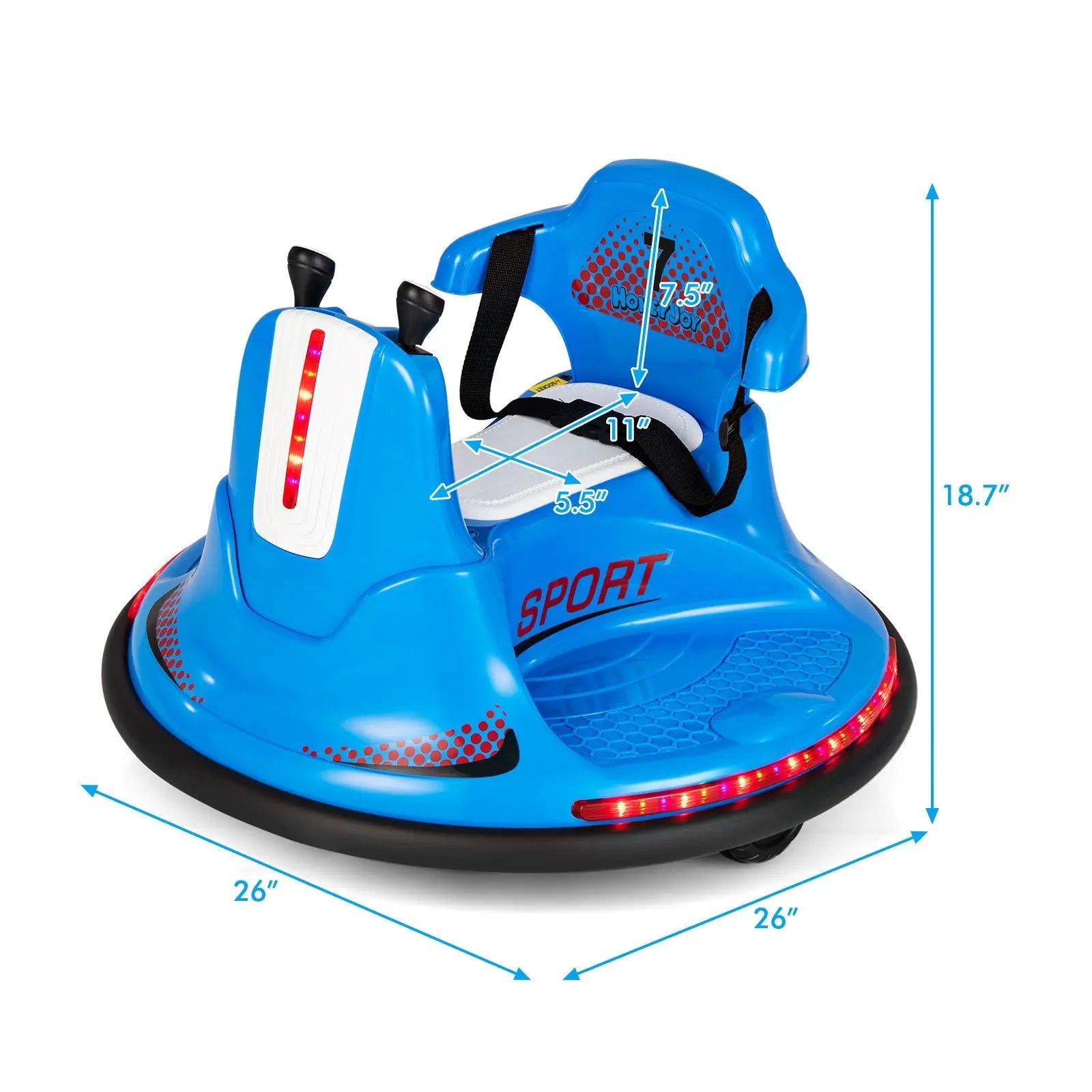 12V Kids Ride On Bumper Car with Remote Control Lights and Music by DirectDeals