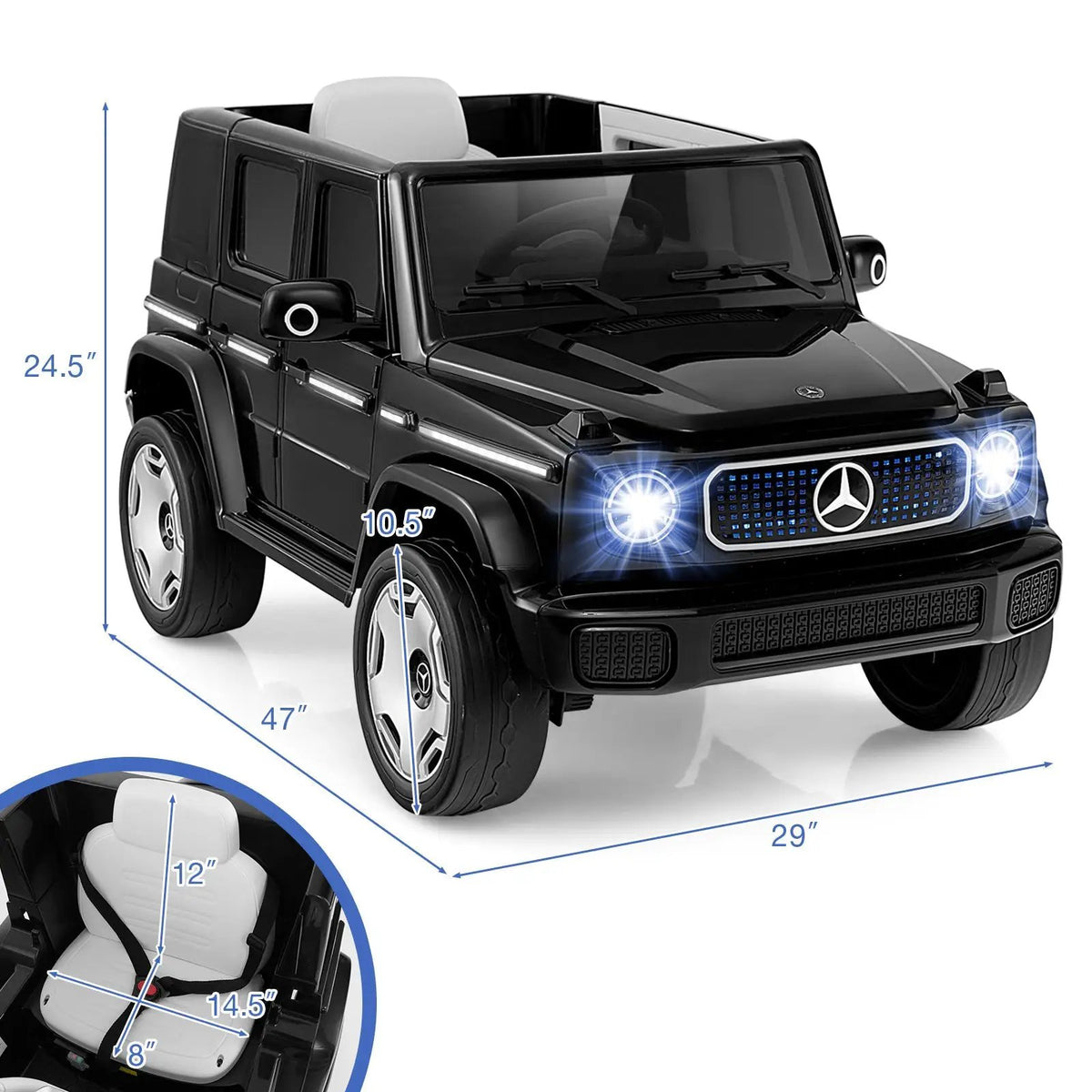 12V Licensed Mercedes-Benz EQG Kids Ride On Car with Remote Control by DirectDeals