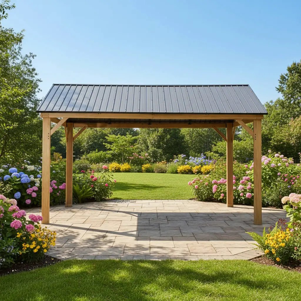 [12X14FT] Alora Hardtop All-Weather Outdoor Gazebo With Galvanized Steel Roof (SAK83261) by SAKSBY WHOLESALE