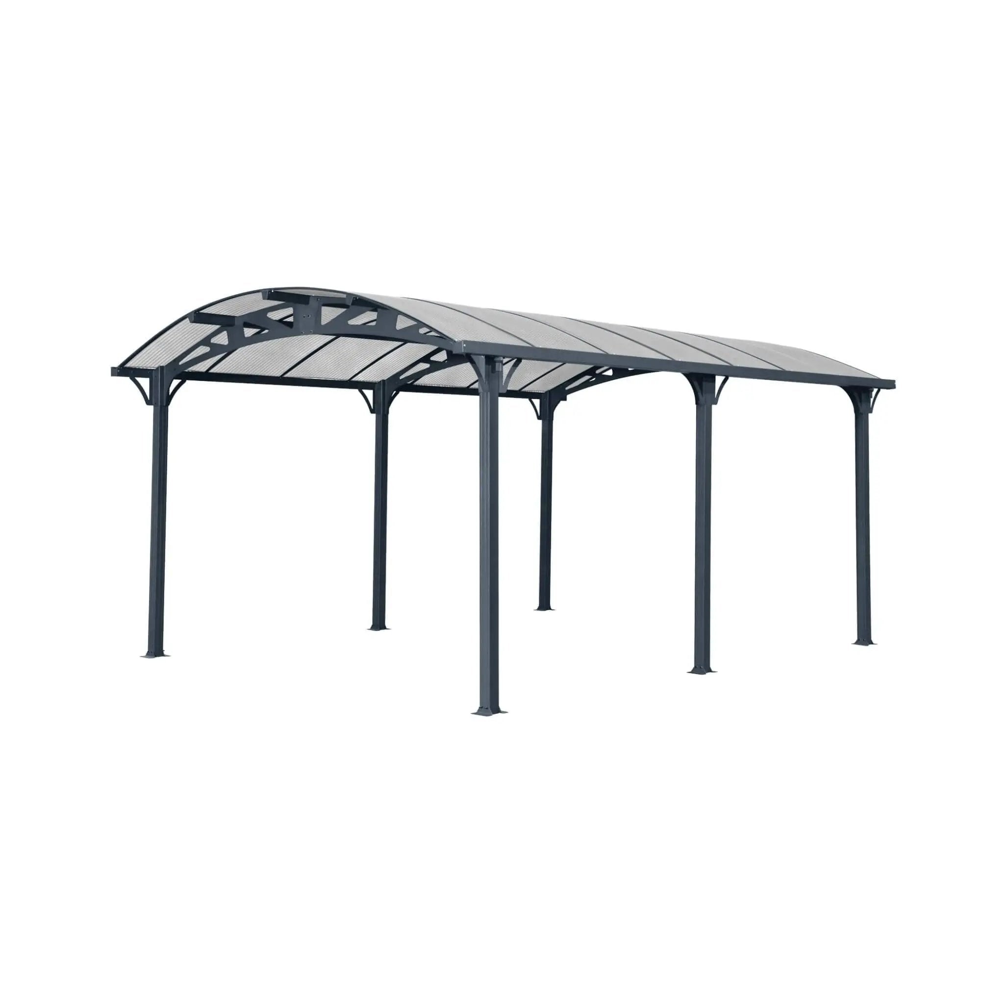 [12X16FT] Alora Large Outdoor Aluminum Arch Carport With Polycarbonate Panels (SAK65820) by SAKSBY WHOLESALE