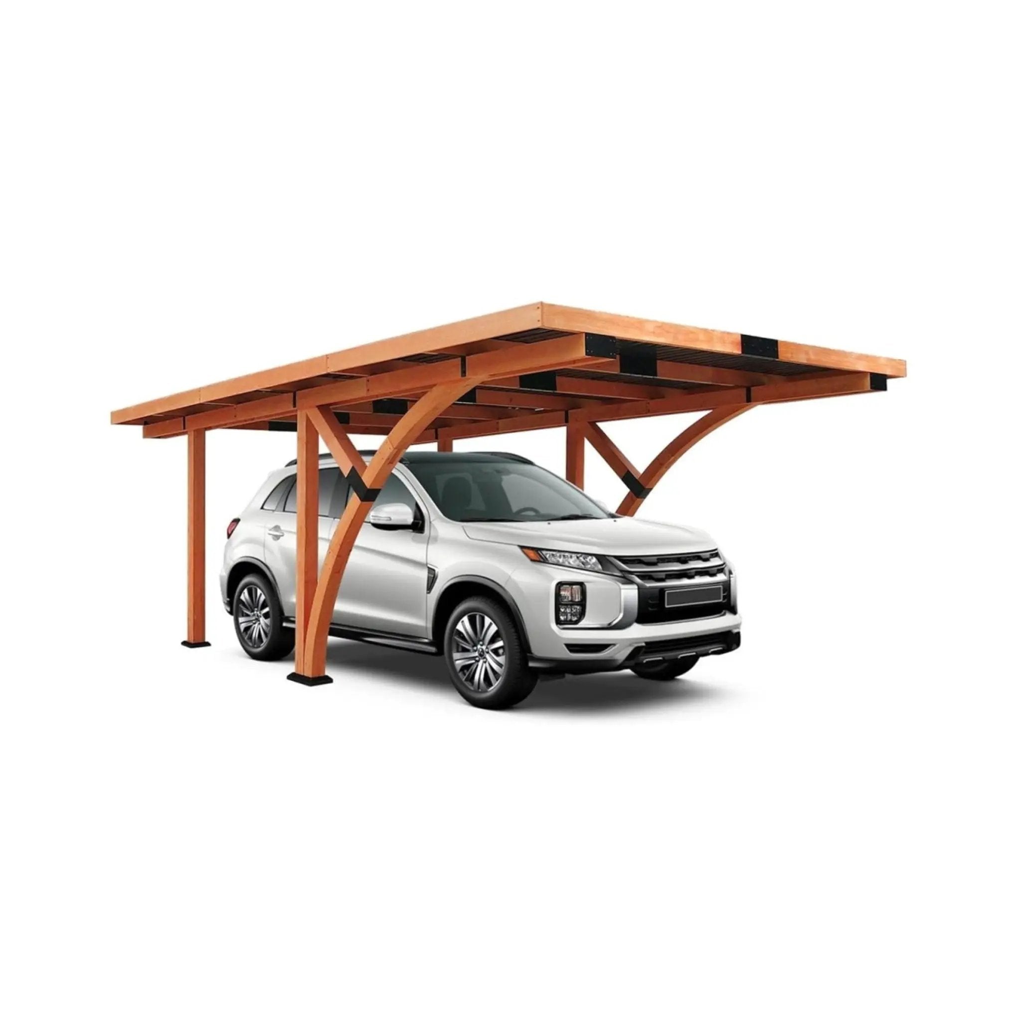 [12X18FT] Alora Premium Heavy-Duty Pine Wood Arc-Shaped Carport With Metal Roof (SAK94716) by SAKSBY WHOLESALE