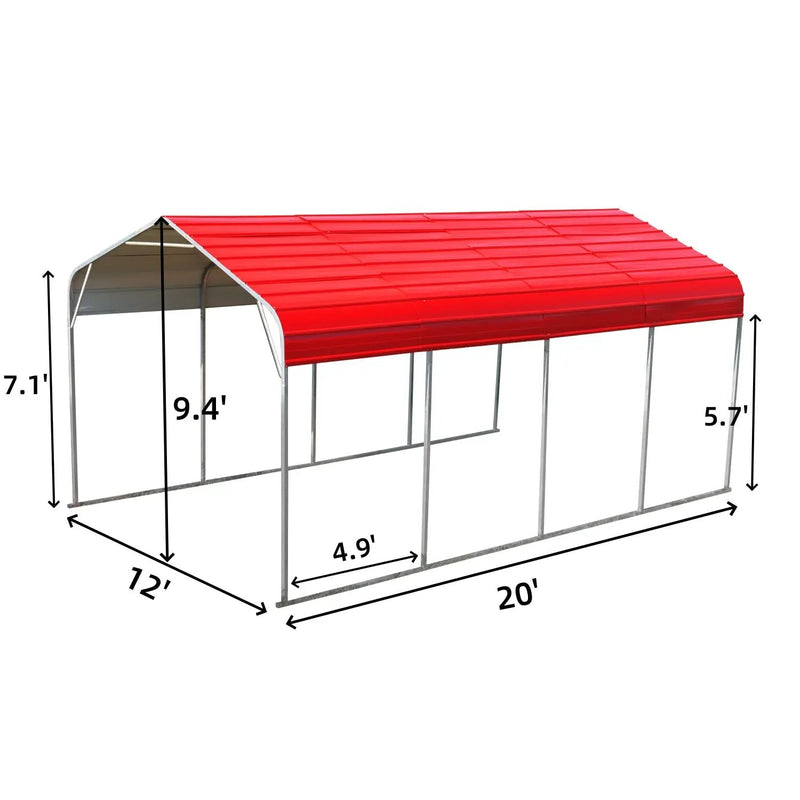 12x20 ft Outdoor Metal Carport by Chery Industrial