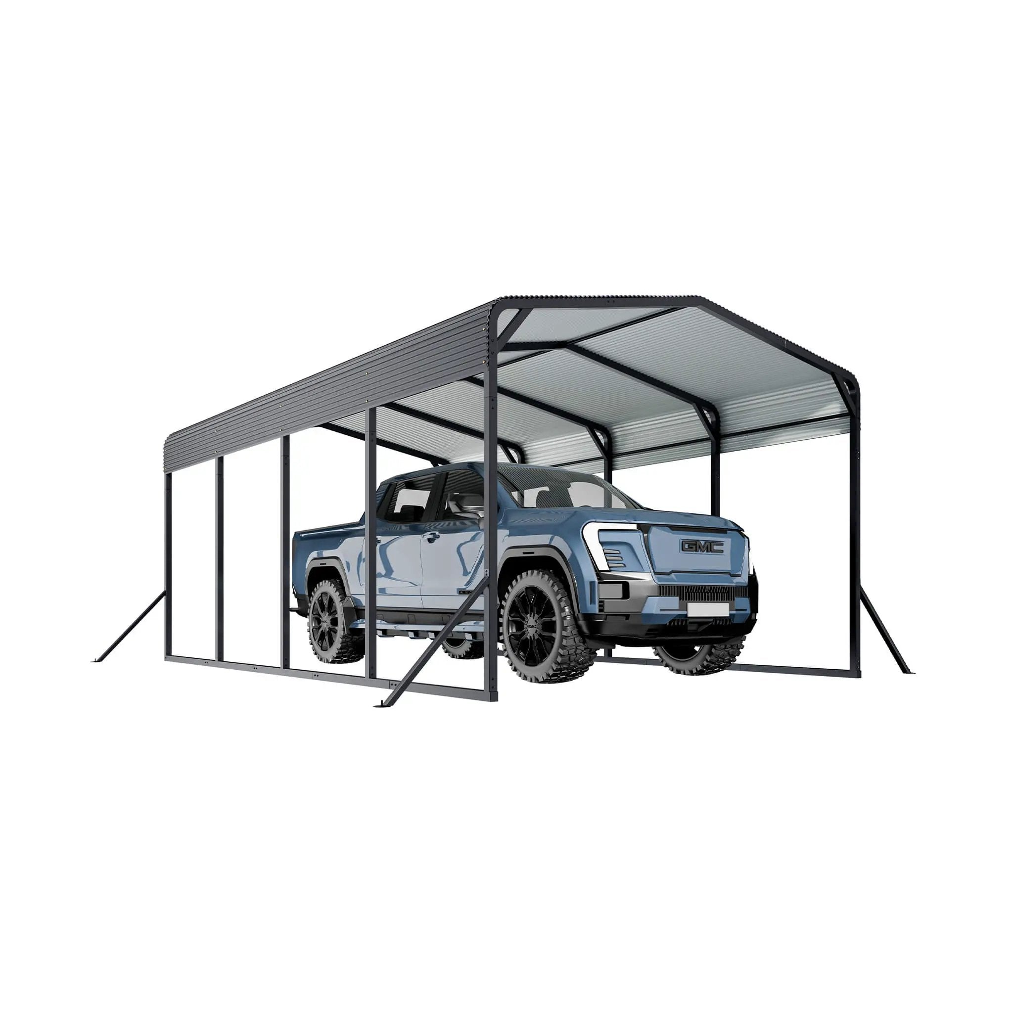 [12X20FT] Alora Heavy-Duty All-Weather Metal Carport With Reinforced Support Base (SAK97381) by SAKSBY WHOLESALE