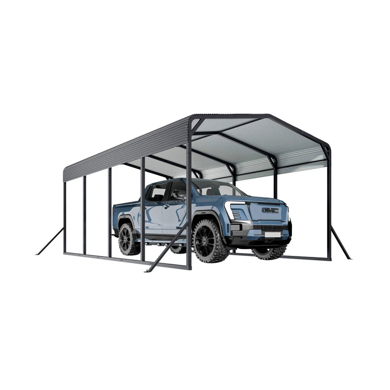 [12X20FT] Alora Heavy-Duty All-Weather Metal Carport With Reinforced Support Base (SAK97381) by SAKSBY WHOLESALE