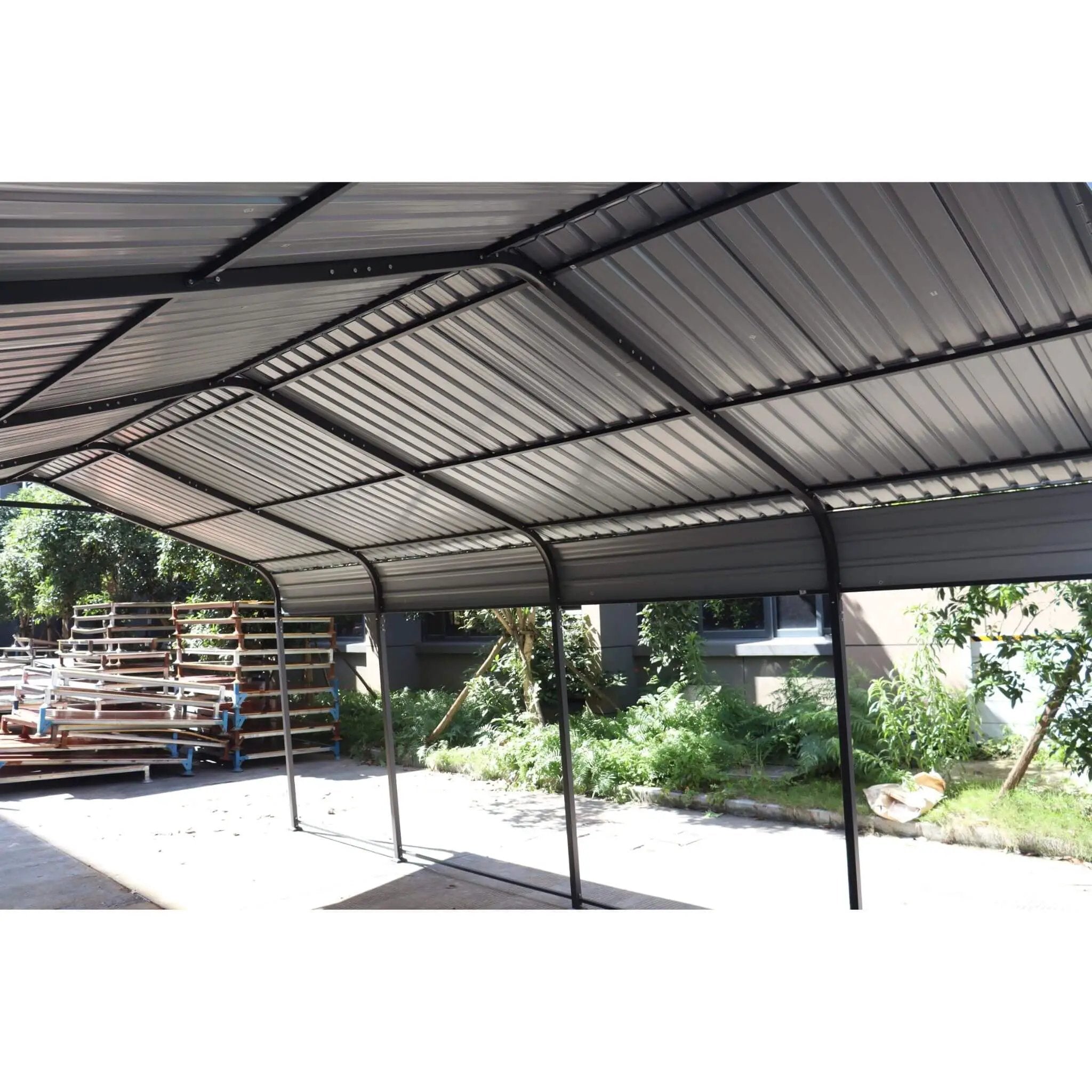 [12X20FT] Alora Heavy-Duty Metal Carport With Galvanized Steel Roof For Car, Boats And Trucks, Gray (SAK95562) by SAKSBY WHOLESALE